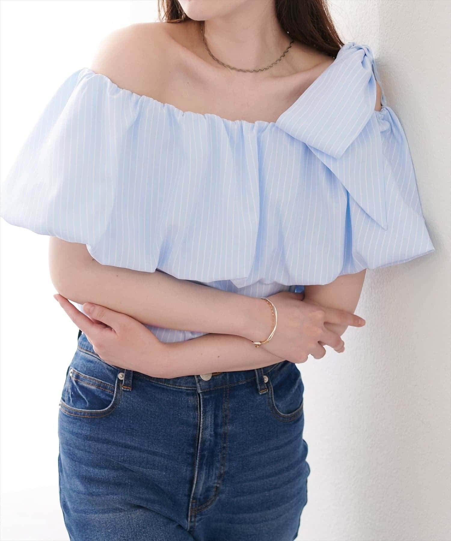 NICE CLAUP / OLIVE des OLIVE OUTLET(ナイスクラップ  / オリーブ デ オリーブ アウトレット) 【natural couture】マルチWAYオフショルバルーントップス