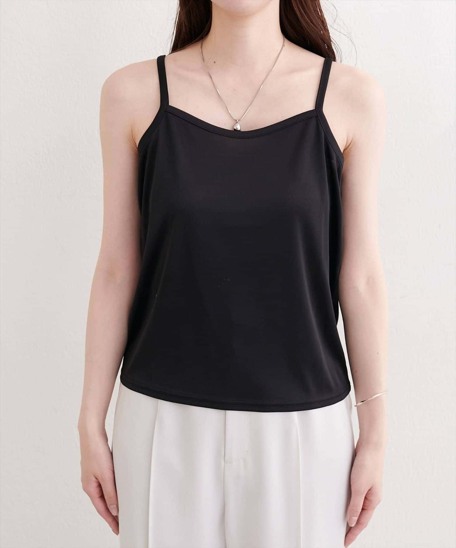 NICE CLAUP / OLIVE des OLIVE OUTLET(ナイスクラップ  / オリーブ デ オリーブ アウトレット) 【natural couture】フロッキードットプルオーバー＆キャミ