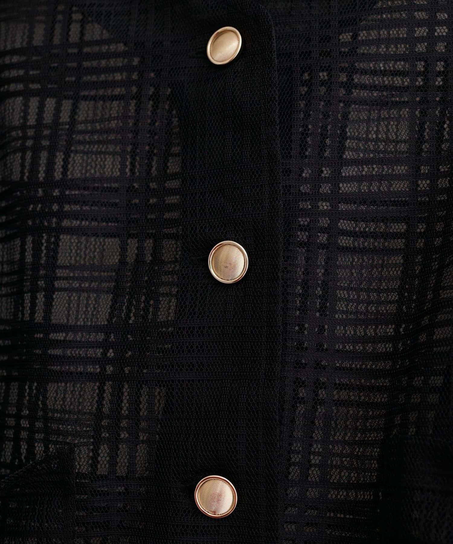 NICE CLAUP / OLIVE des OLIVE OUTLET(ナイスクラップ  / オリーブ デ オリーブ アウトレット) 【natural couture】シアーチェックノーカラーショートジャケット