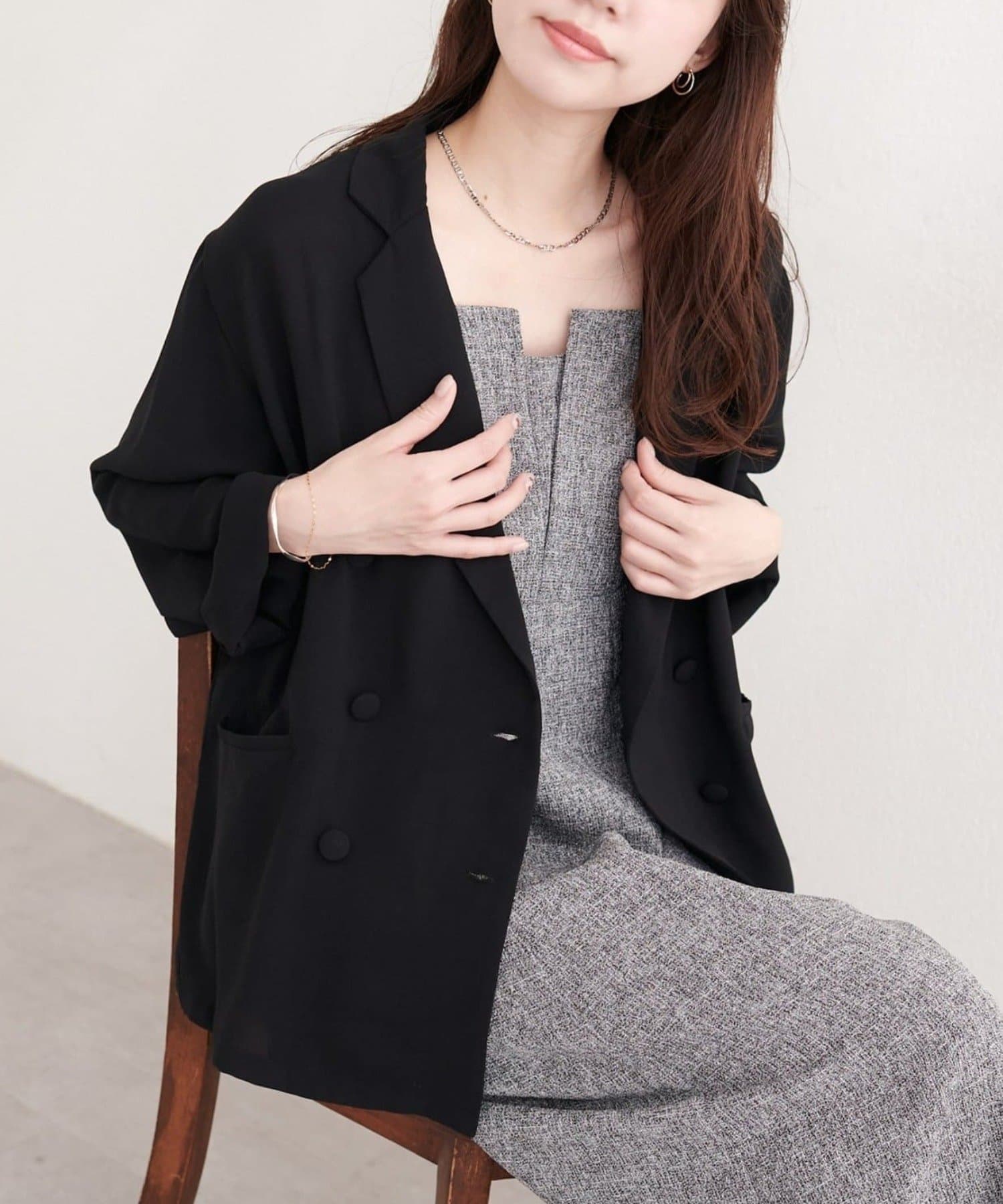 NICE CLAUP / OLIVE des OLIVE OUTLET(ナイスクラップ  / オリーブ デ オリーブ アウトレット) 【natural couture】ベルト付きシアージャケット