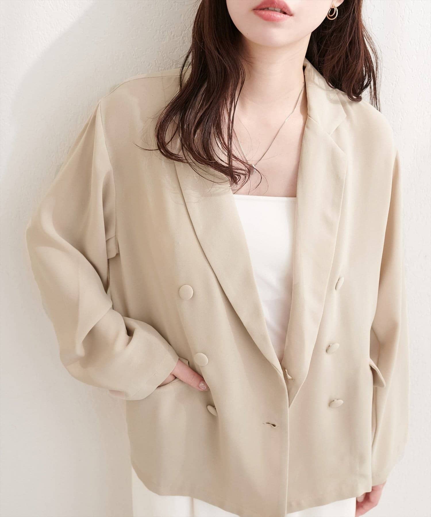 NICE CLAUP / OLIVE des OLIVE OUTLET(ナイスクラップ  / オリーブ デ オリーブ アウトレット) 【natural couture】ベルト付きシアージャケット