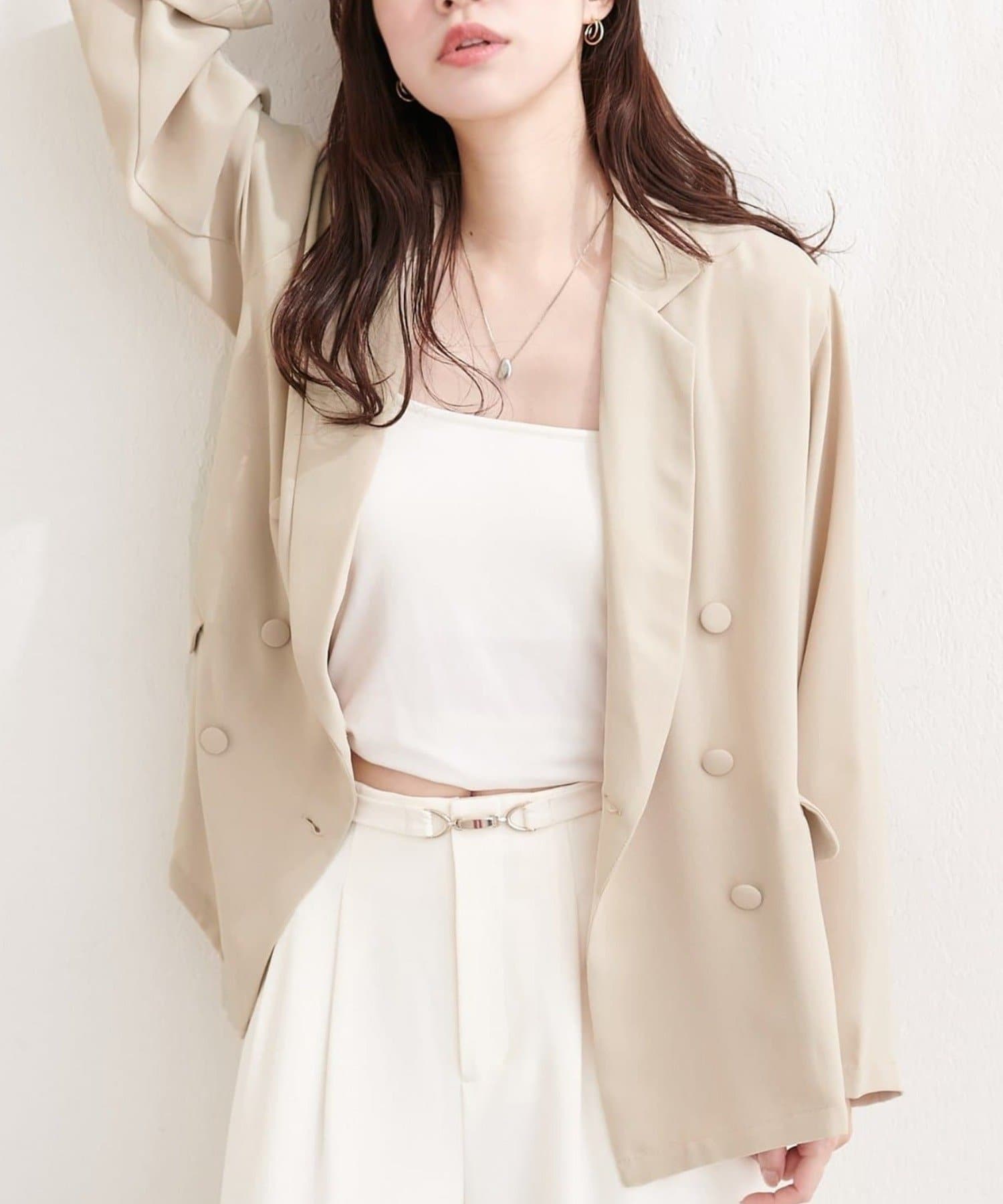 NICE CLAUP / OLIVE des OLIVE OUTLET(ナイスクラップ  / オリーブ デ オリーブ アウトレット) 【natural couture】ベルト付きシアージャケット