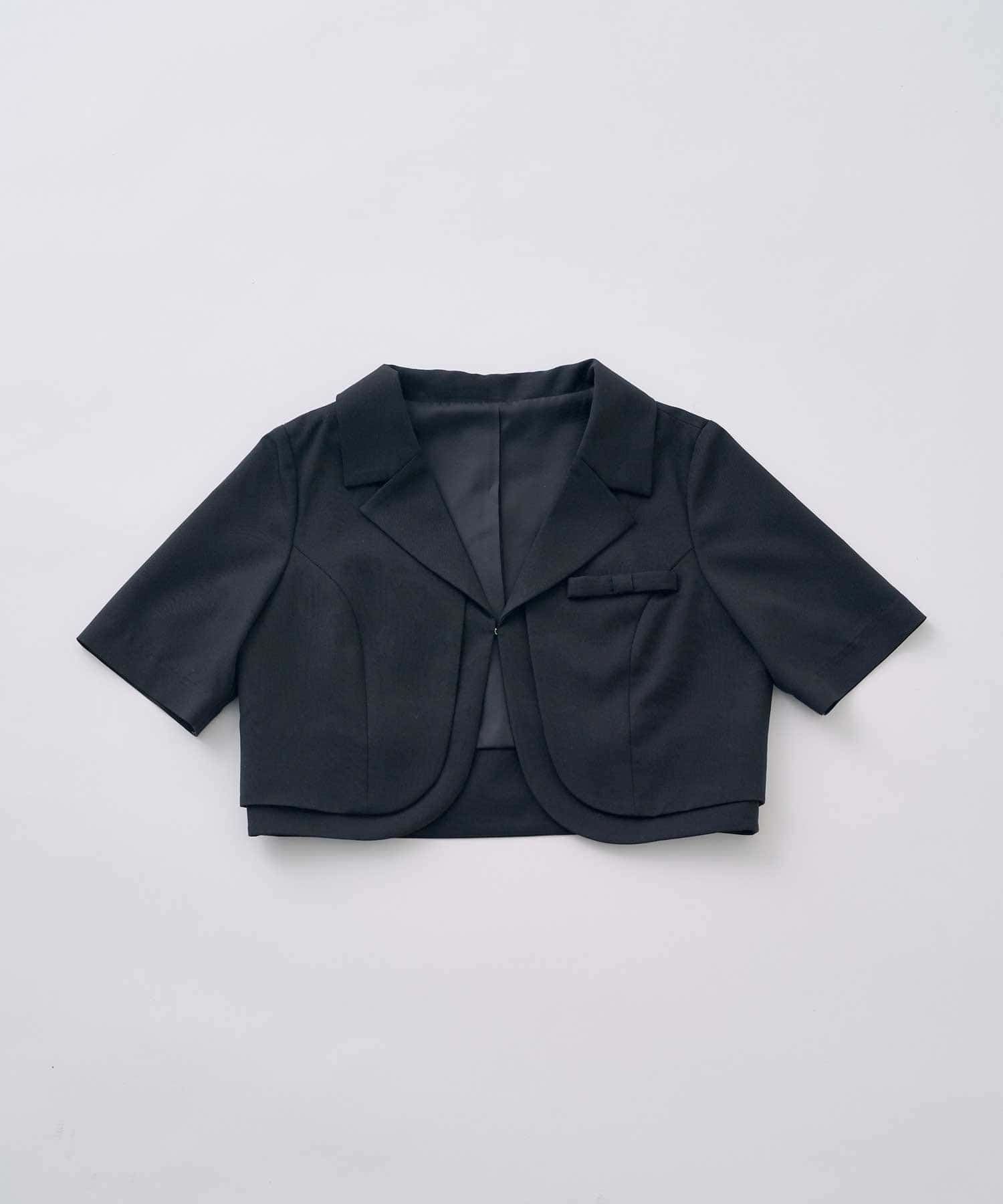 NICE CLAUP / OLIVE des OLIVE OUTLET(ナイスクラップ  / オリーブ デ オリーブ アウトレット) 【Belle Charme】ミニリボンショートスリーブジャケット