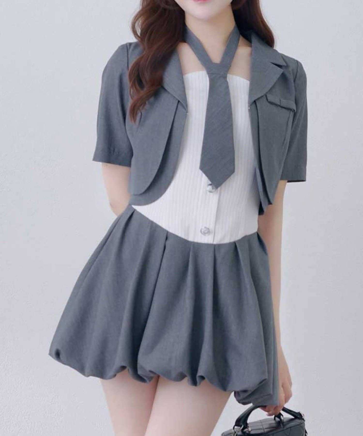 NICE CLAUP / OLIVE des OLIVE OUTLET(ナイスクラップ  / オリーブ デ オリーブ アウトレット) 【Belle Charme】ベアトップワンピース&タイセット