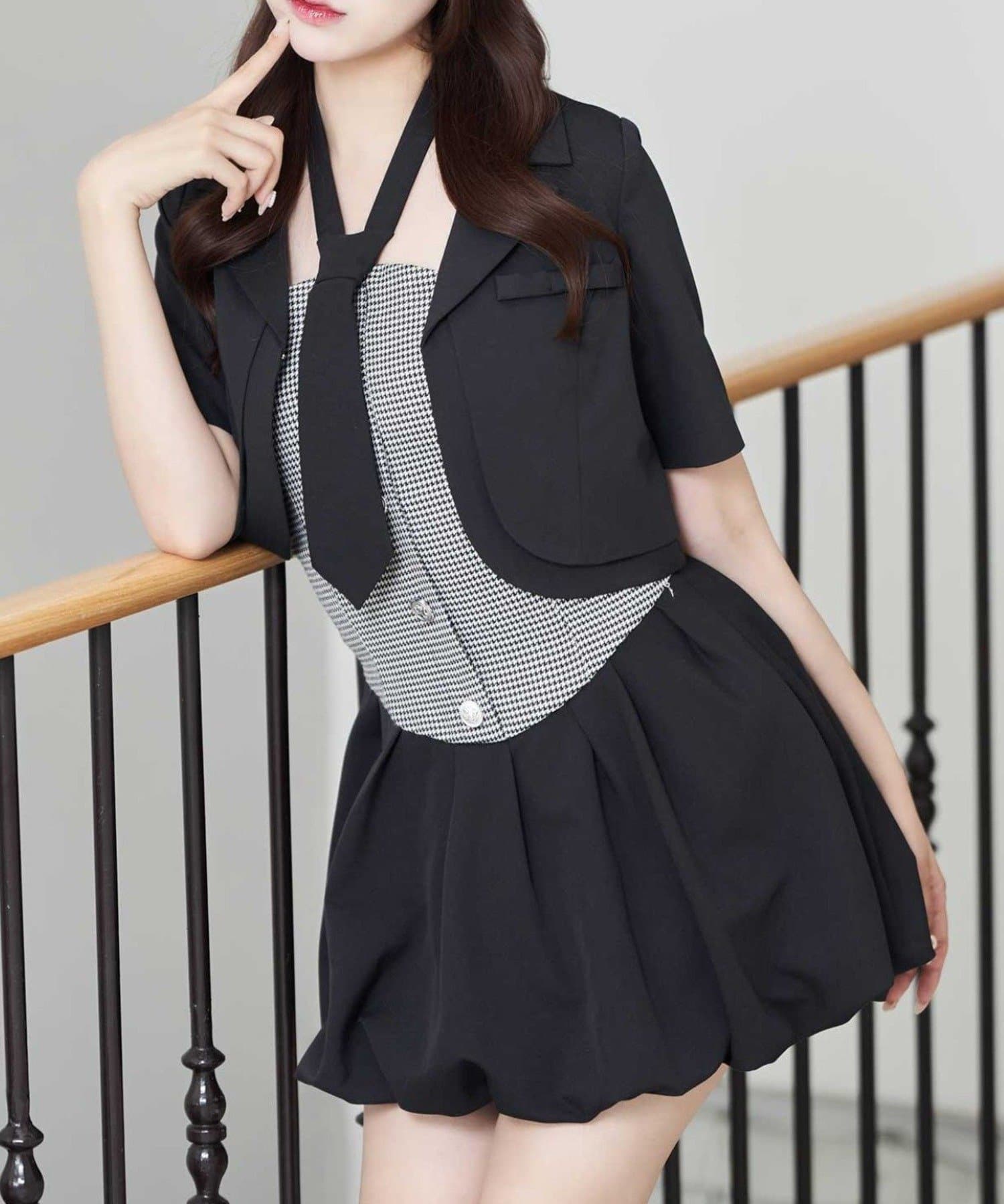 NICE CLAUP / OLIVE des OLIVE OUTLET(ナイスクラップ  / オリーブ デ オリーブ アウトレット) 【Belle Charme】ベアトップワンピース&タイセット