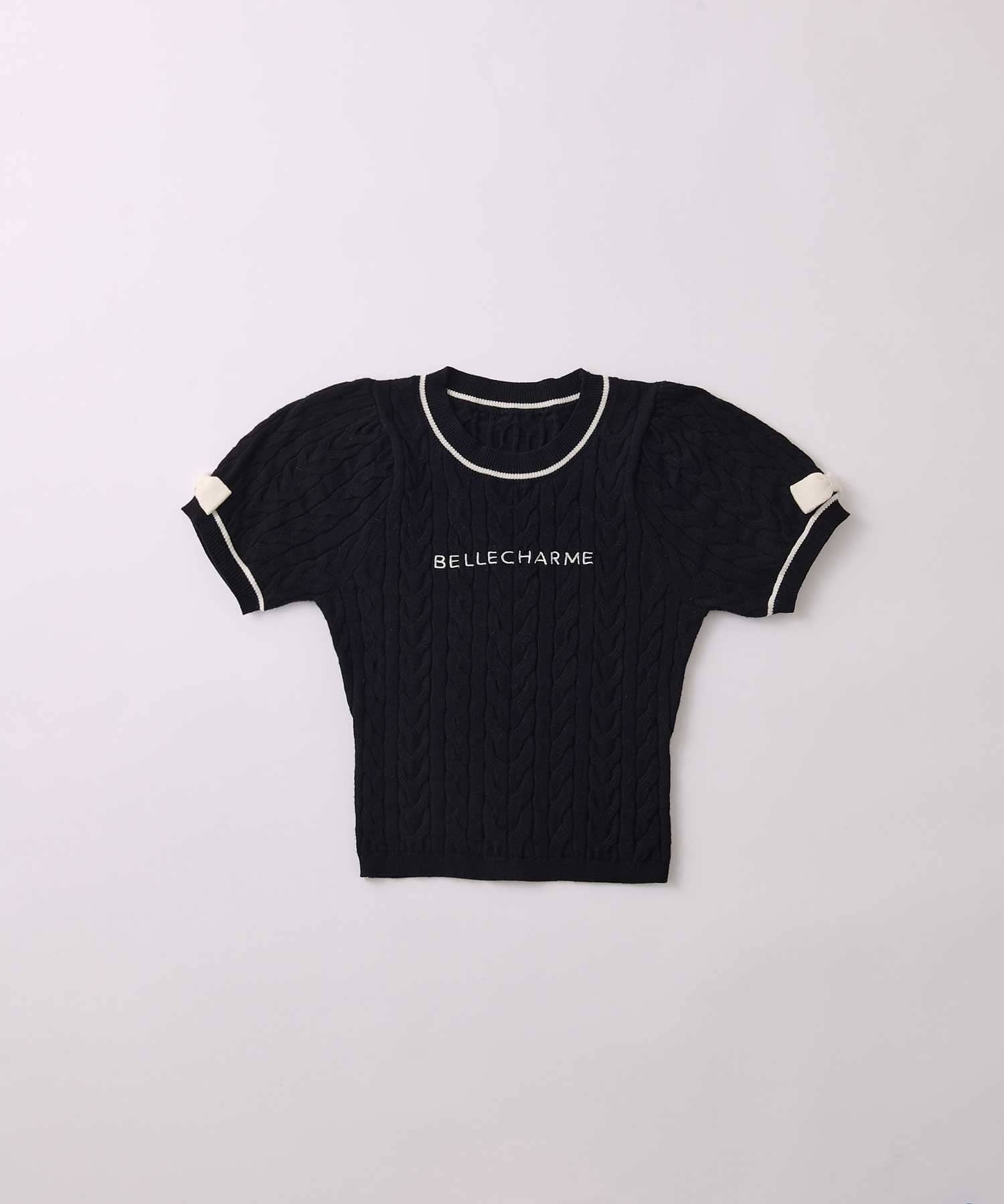 Belle Charme(ベルシャルム) Ribbon Line Cable Knit