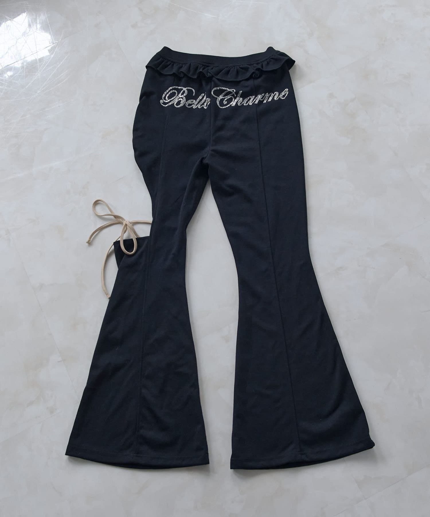 Belle Charme(ベルシャルム) Back Logo Sweat Flare Pants