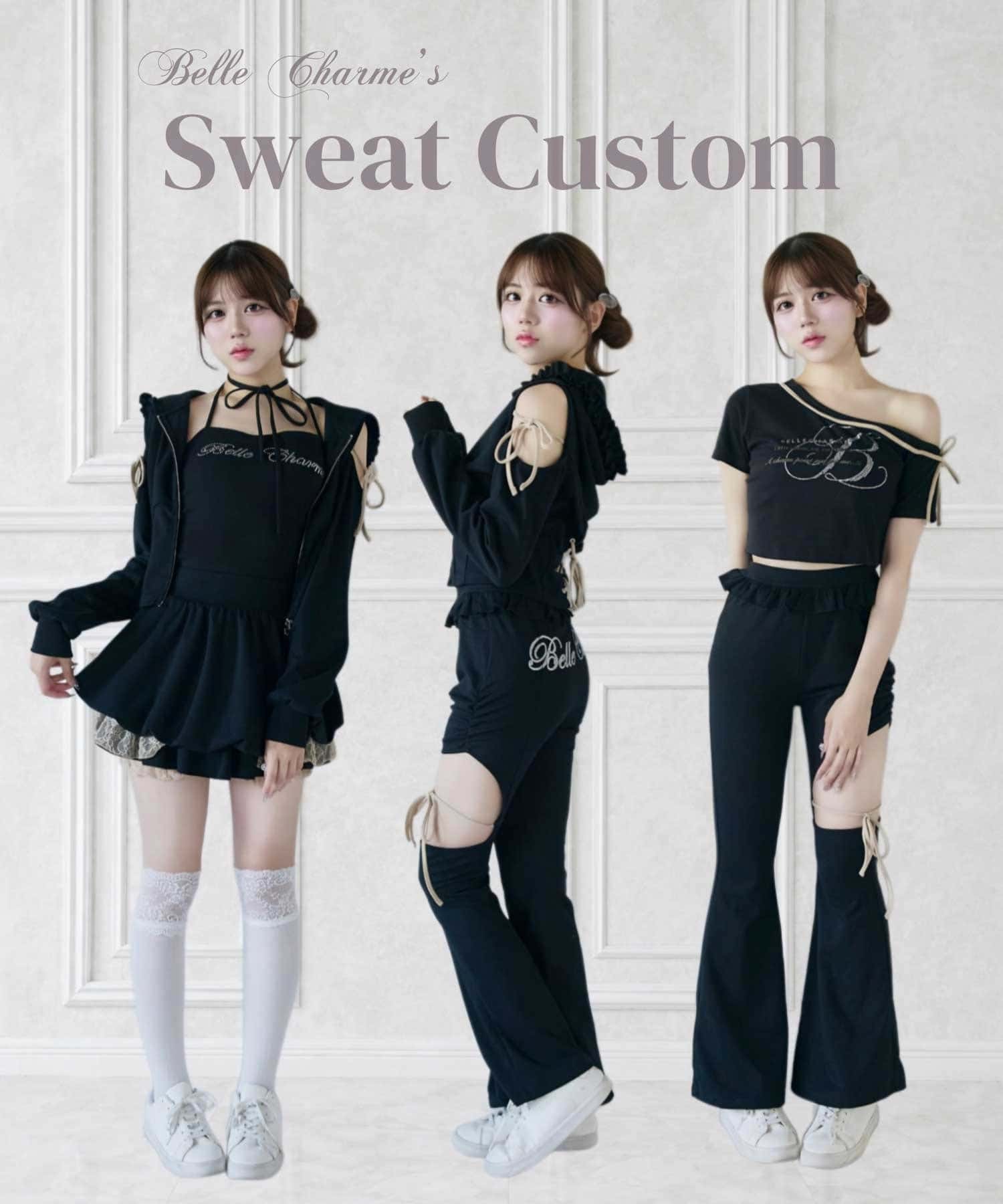 Belle Charme(ベルシャルム) Graphic One Shoulder Tee