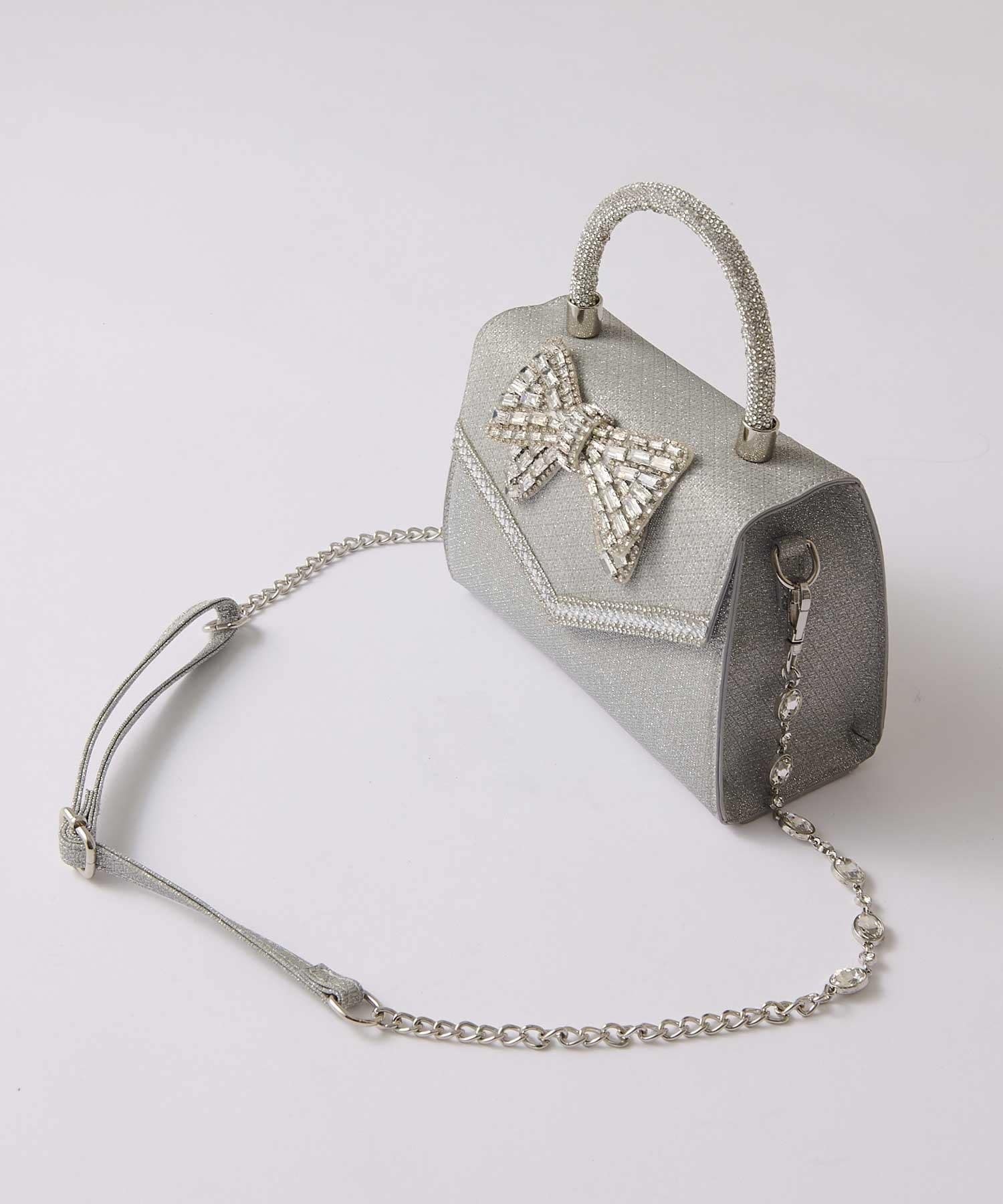 Belle Charme(ベルシャルム) Crystal Ribbon Chain Bag