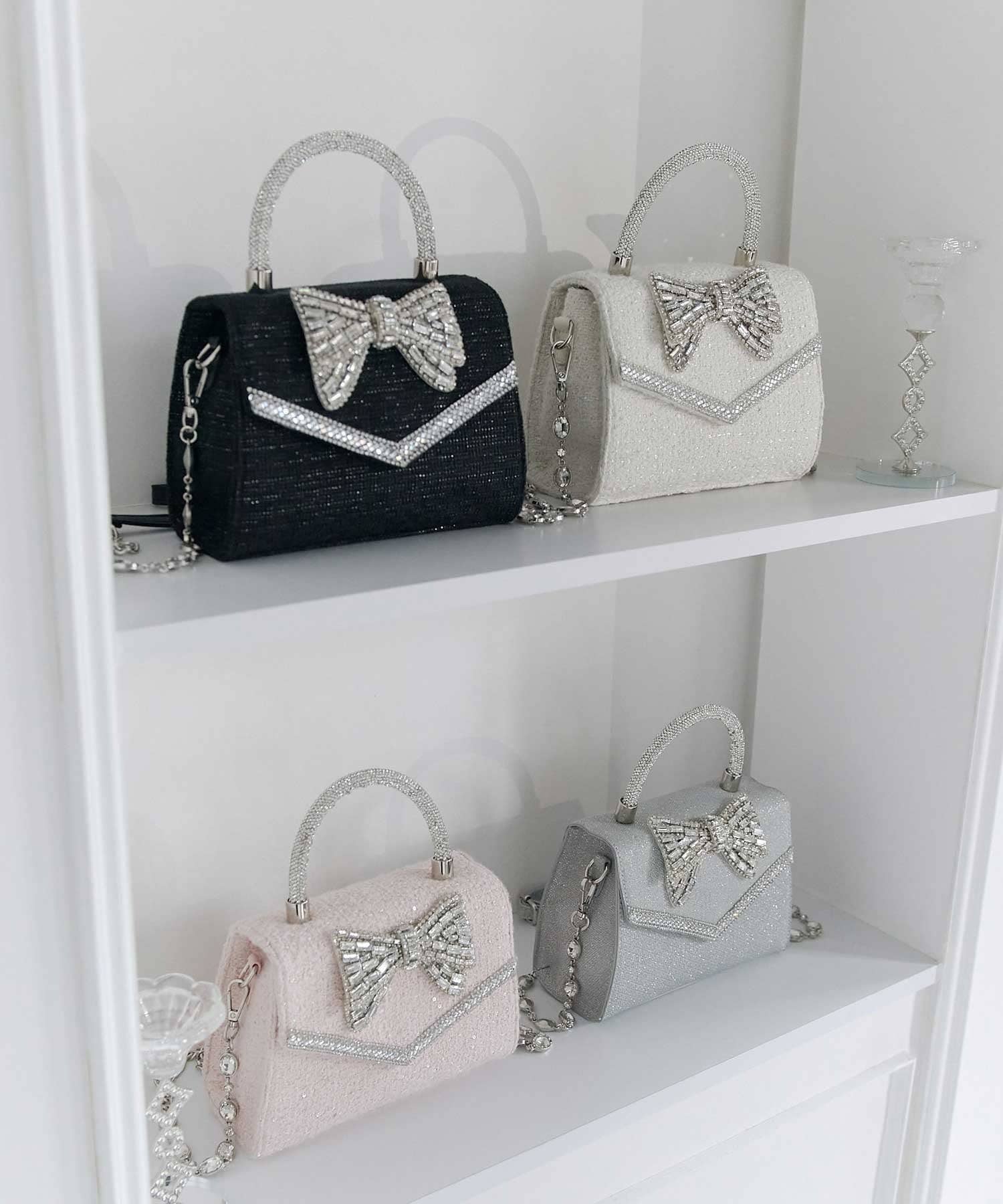 Belle Charme(ベルシャルム) Crystal Ribbon Chain Bag