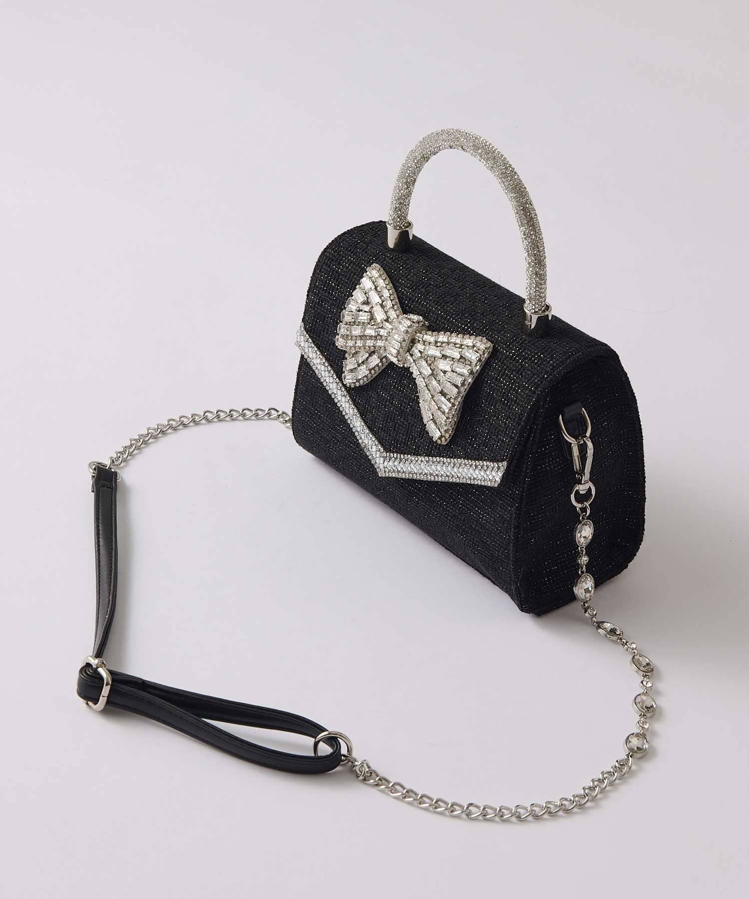 Belle Charme(ベルシャルム) Crystal Ribbon Chain Bag