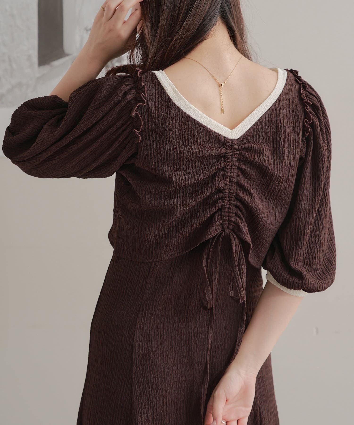 NICE CLAUP / OLIVE des OLIVE OUTLET(ナイスクラップ  / オリーブ デ オリーブ アウトレット) 【RMAF】前後２wayトップスセットワンピース