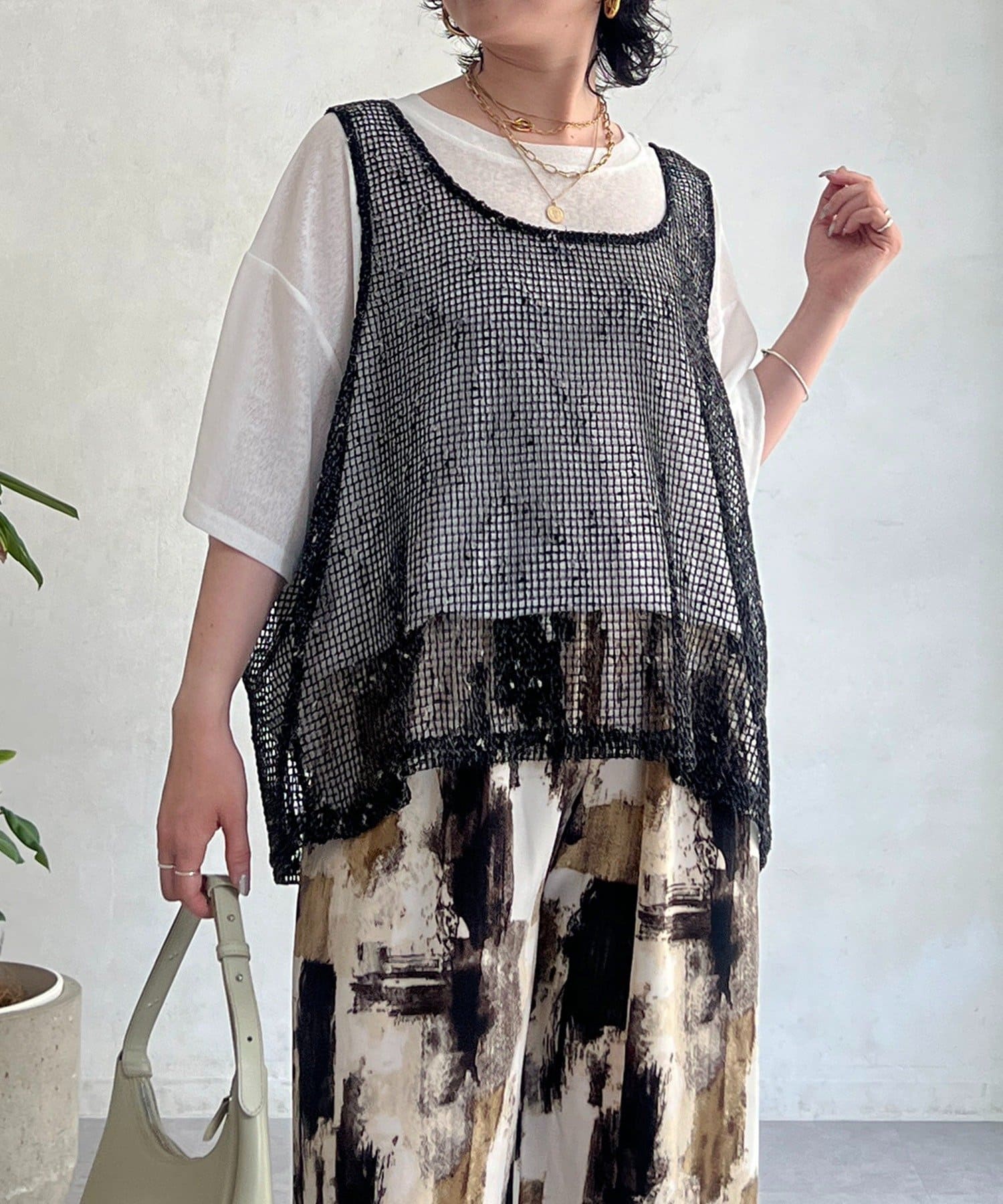 un dix cors(アンディコール) メッシュ×シアーTEEセット