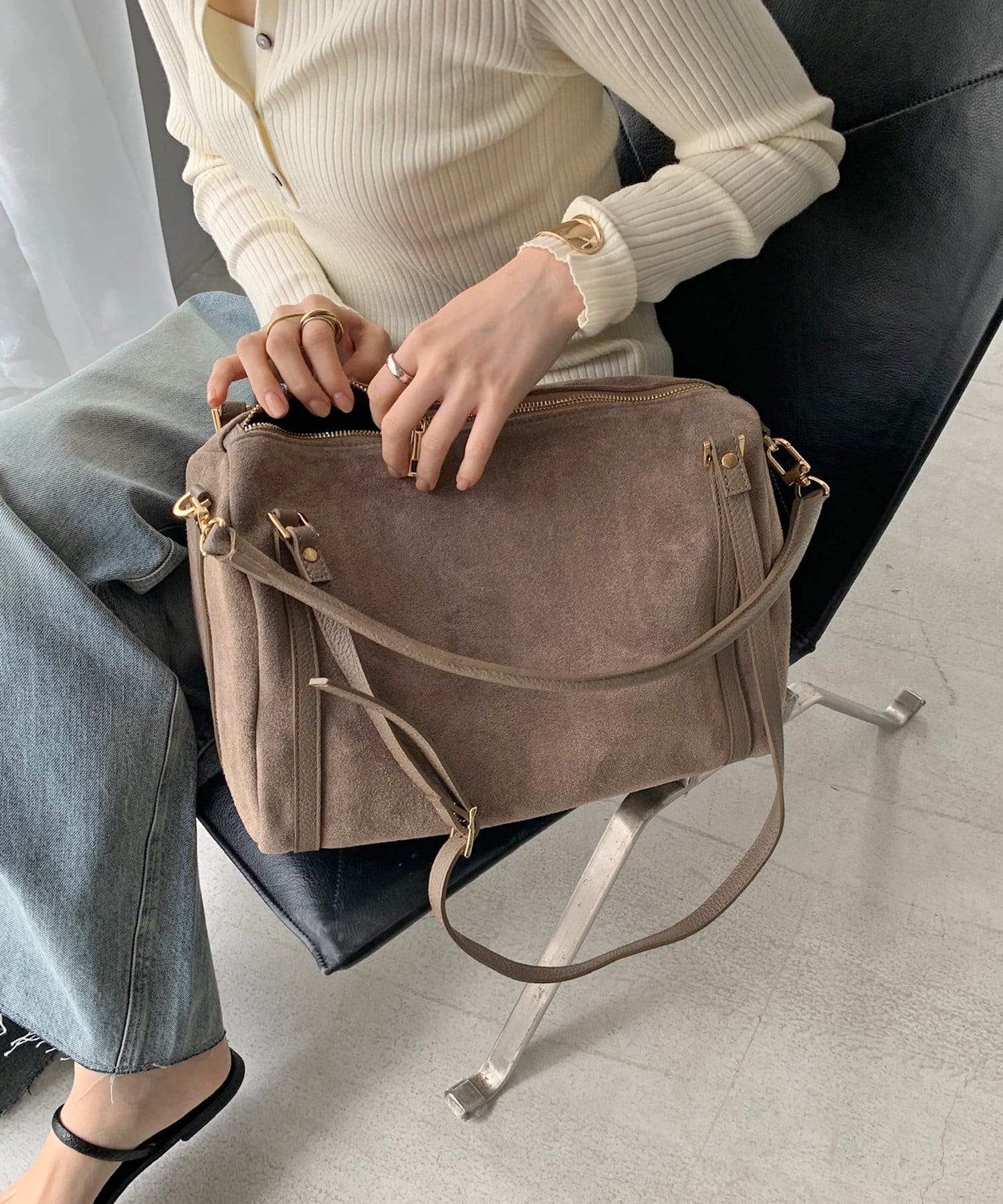 DOUDOU(ドゥドゥ) 【WEB限定】ショルダー付ハンドバッグ