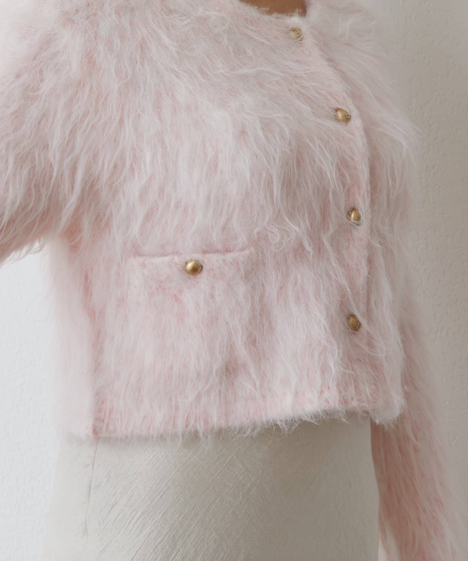 La boutique BonBon(ラブティックボンボン) 【最強愛されニット】FUR加工ジャケットカーディガン