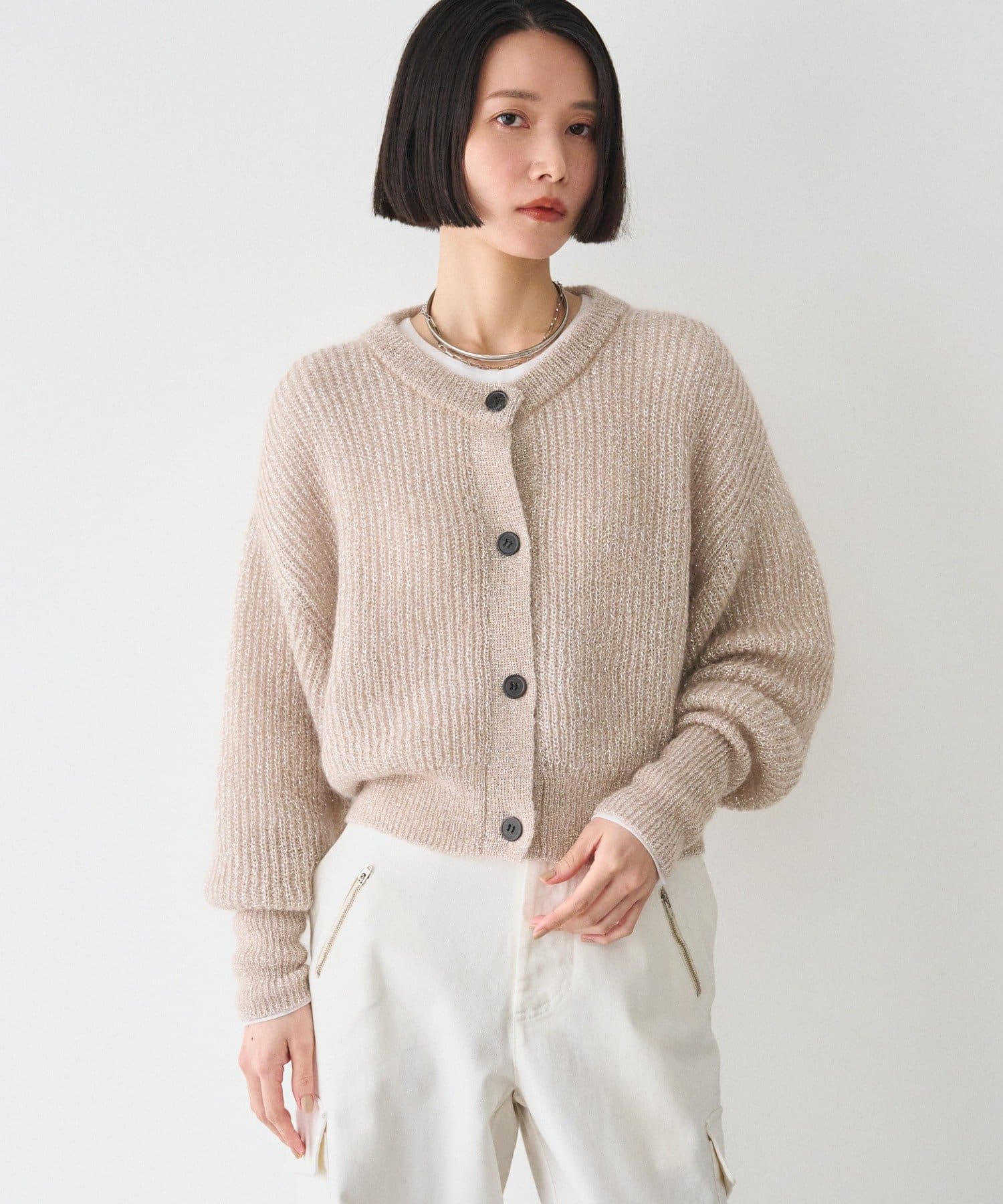 russet(ラシット) 《キッドモヘア》ラメニットカーディガン