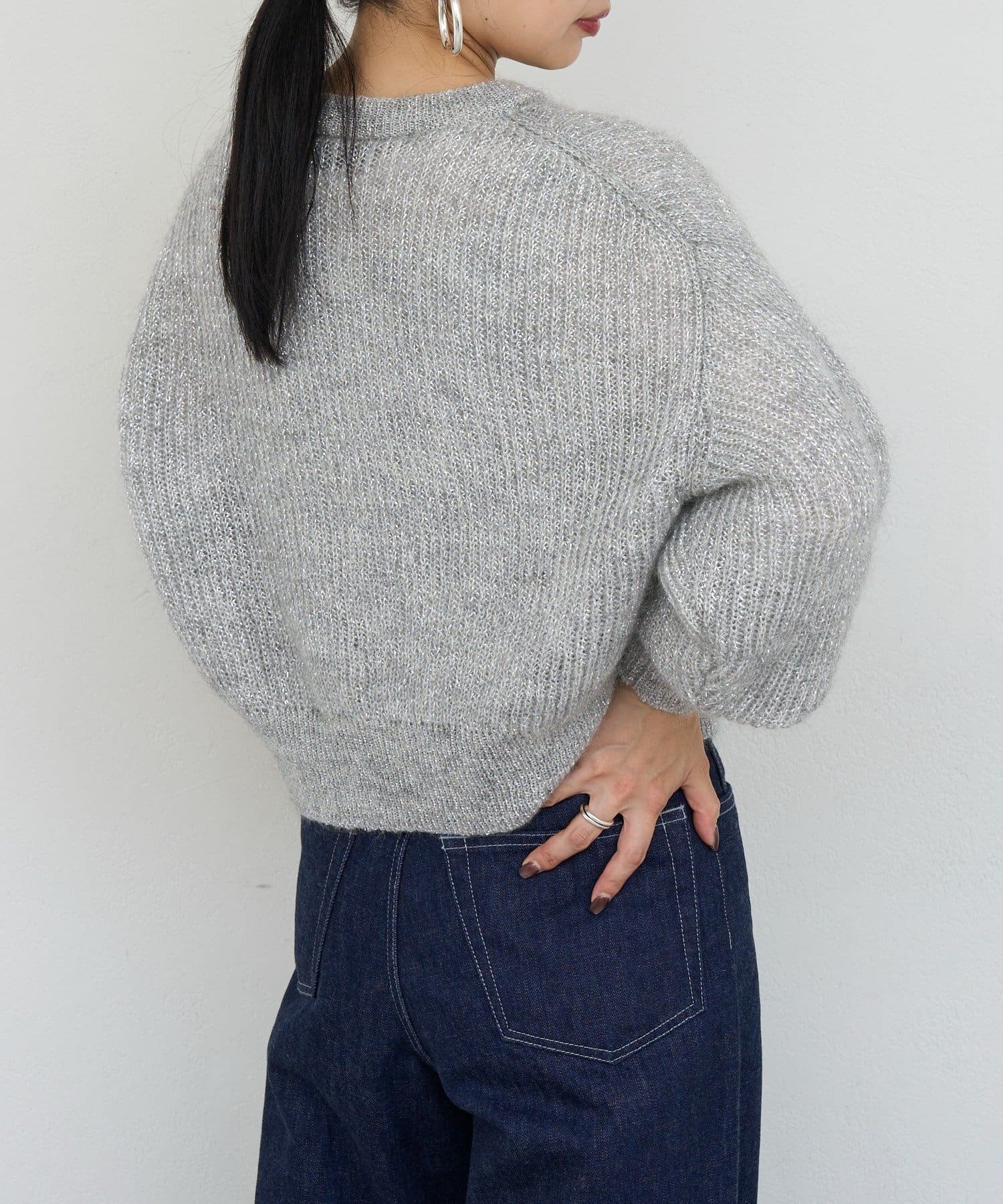 russet(ラシット) 《キッドモヘア》ラメニットカーディガン
