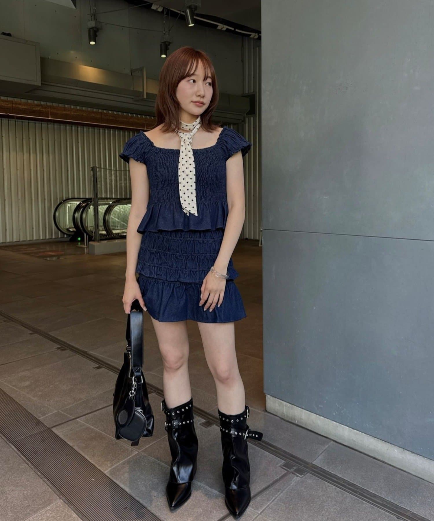 OUTLET(アウトレット) 【mline】シャーリングミニスカ