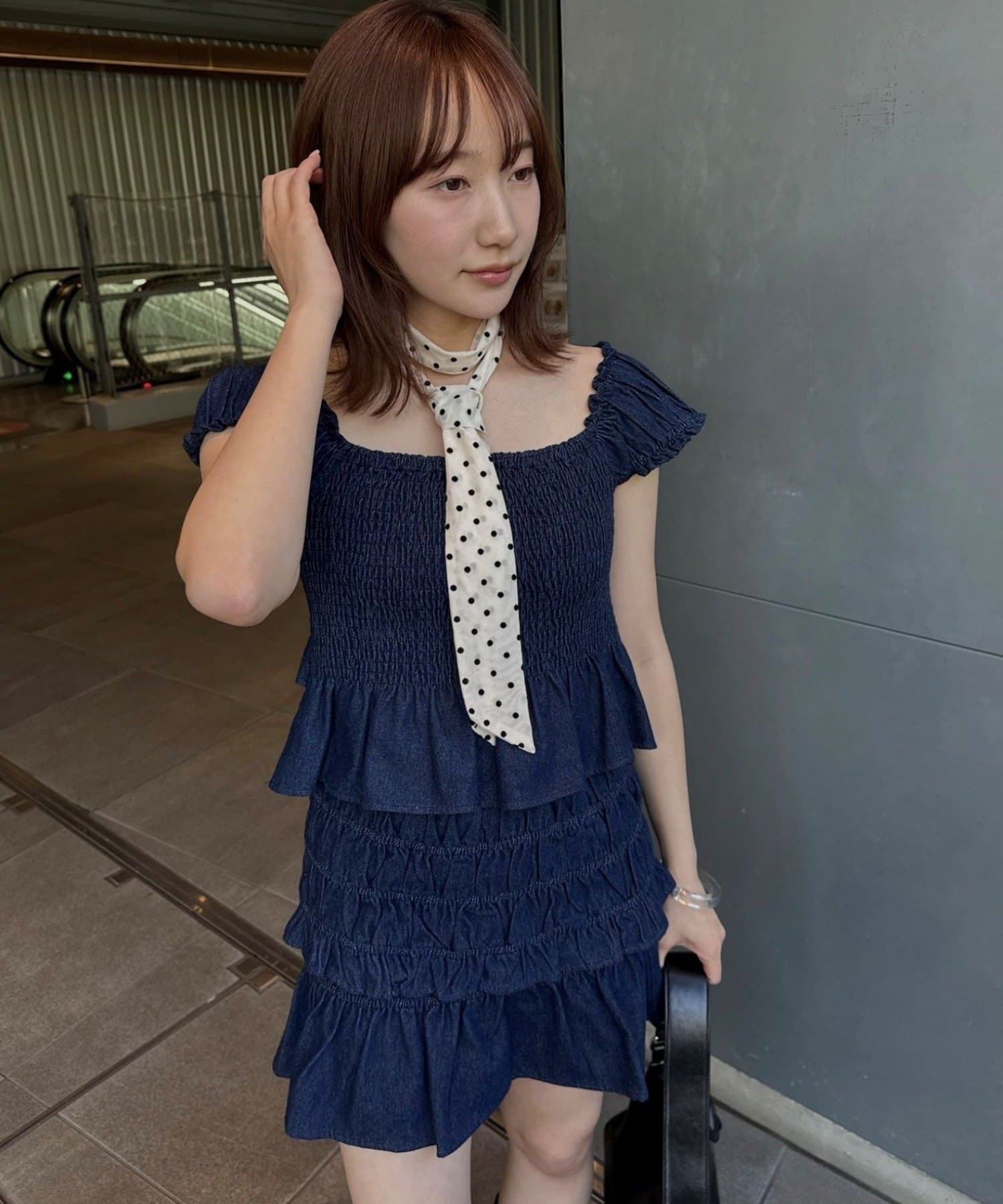 OUTLET(アウトレット) 【mline】シャーリングミニスカ