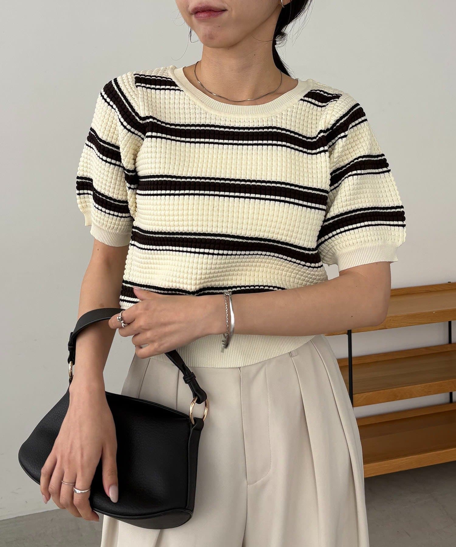 OUTLET(アウトレット) 【CAPRICIEUX LE'MAGE】ワッフルボーダーニット