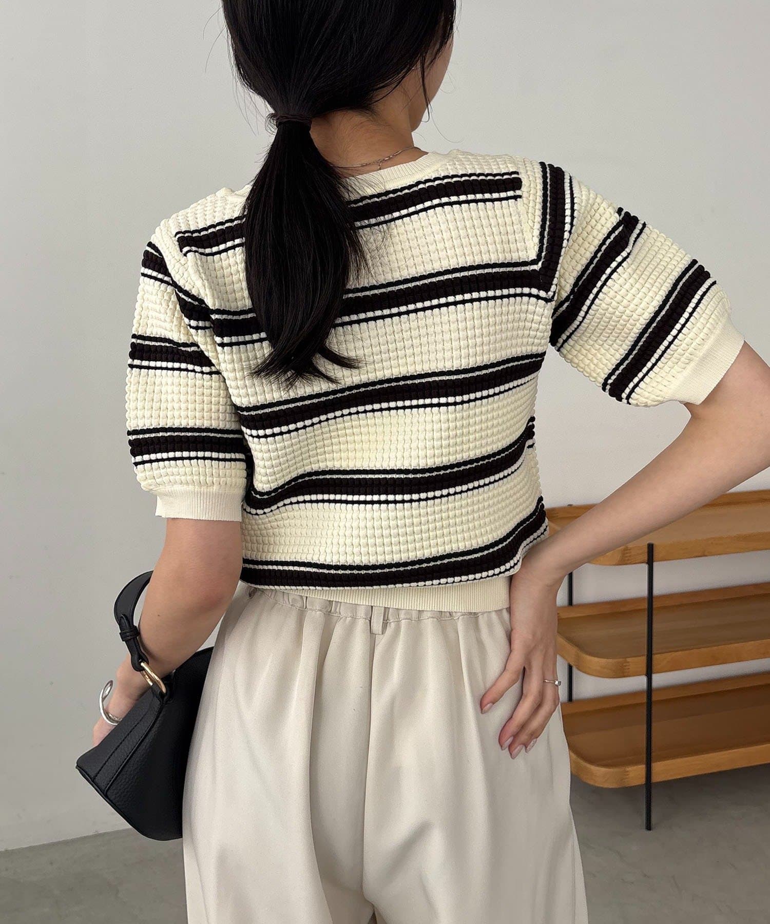 OUTLET(アウトレット) 【CAPRICIEUX LE'MAGE】ワッフルボーダーニット