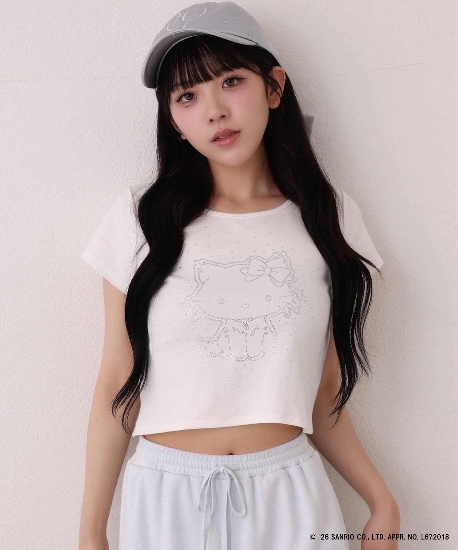 one after another NICE CLAUP(ワンアフターアナザー ナイスクラップ) 【チャーミーキティ】ラインストーンTee