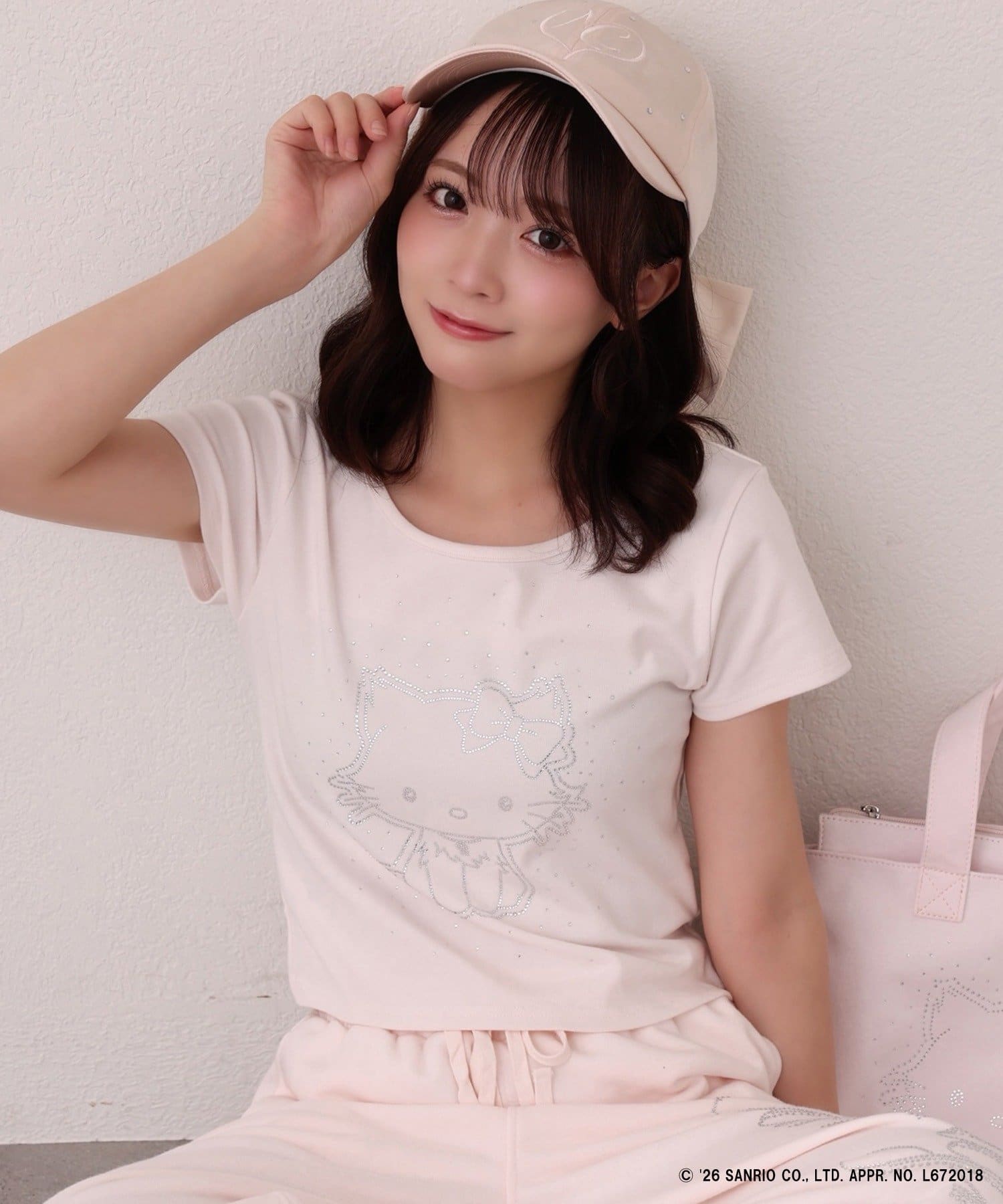 one after another NICE CLAUP(ワンアフターアナザー ナイスクラップ) 【チャーミーキティ】ラインストーンTee