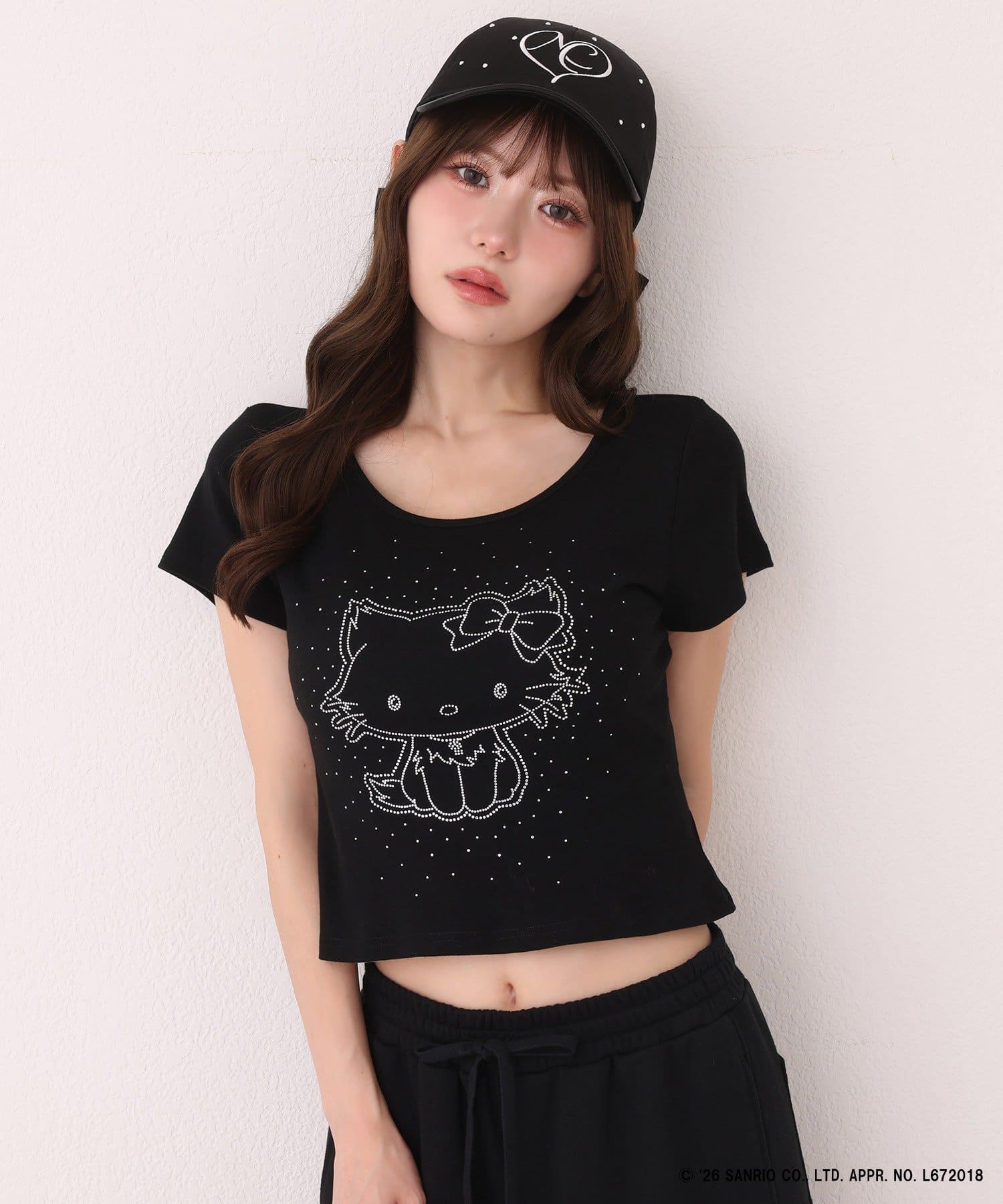 one after another NICE CLAUP(ワンアフターアナザー ナイスクラップ) 【チャーミーキティ】ラインストーンTee
