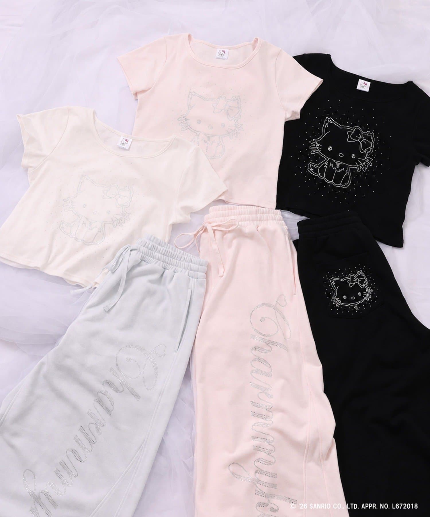 one after another NICE CLAUP(ワンアフターアナザー ナイスクラップ) 【チャーミーキティ】ラインストーンTee