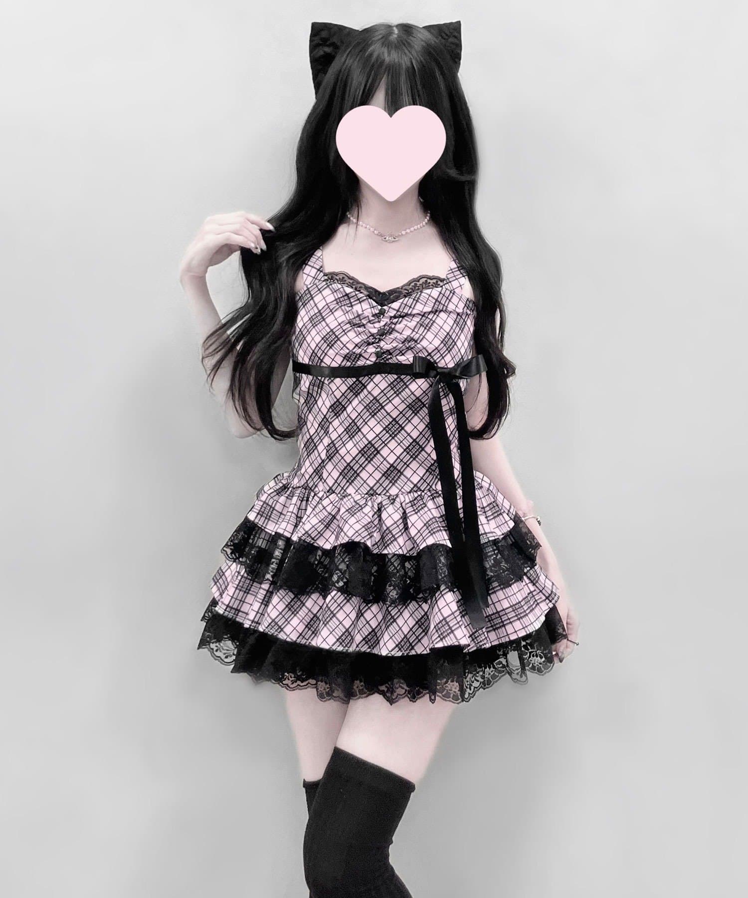 OLIVE des OLIVE(オリーブ デ オリーブ) 【インフルエンサー企画】miko ribbon check onepiece