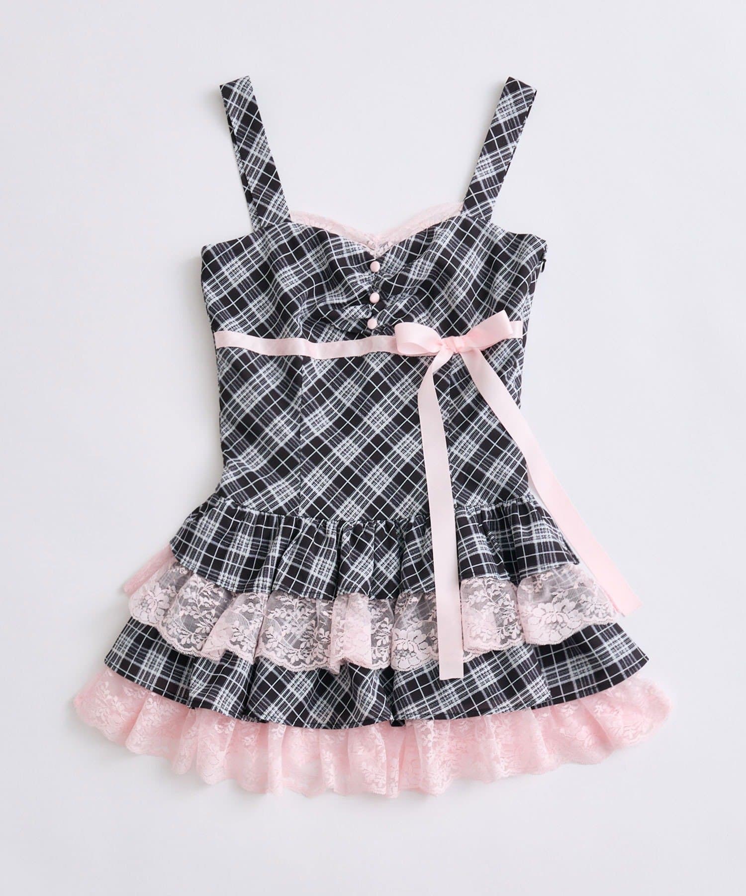 OLIVE des OLIVE(オリーブ デ オリーブ) 【インフルエンサー企画】miko ribbon check onepiece