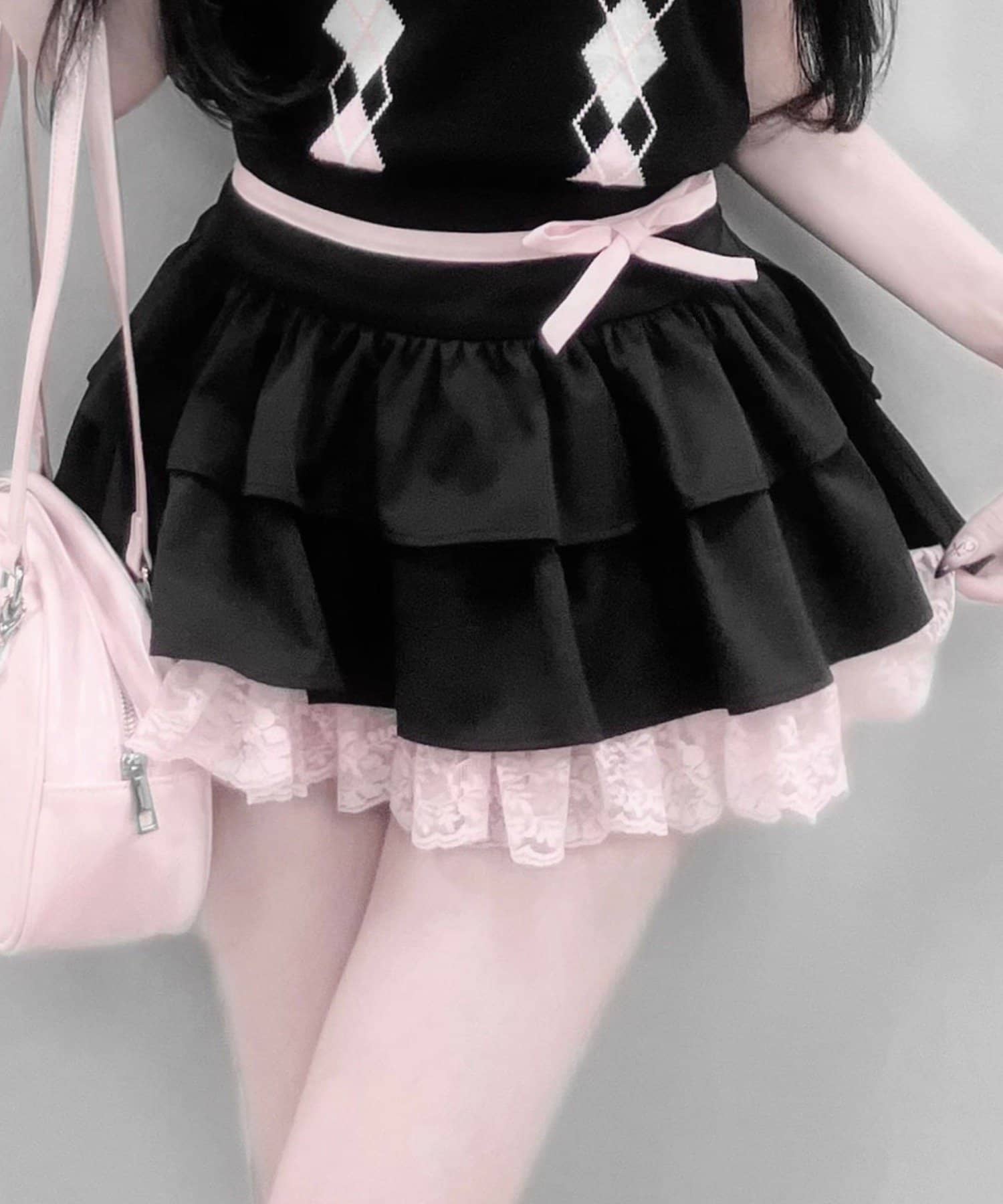 OLIVE des OLIVE(オリーブ デ オリーブ) 【インフルエンサー企画】miko race layered skirt