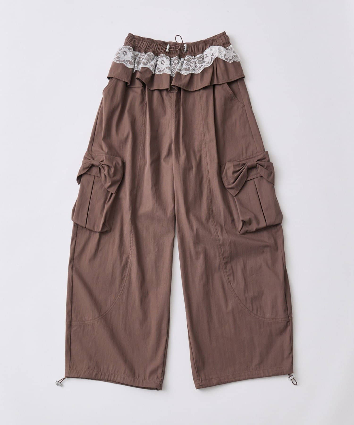 OLIVE des OLIVE(オリーブ デ オリーブ) バレルレッグリボンカーゴパンツ