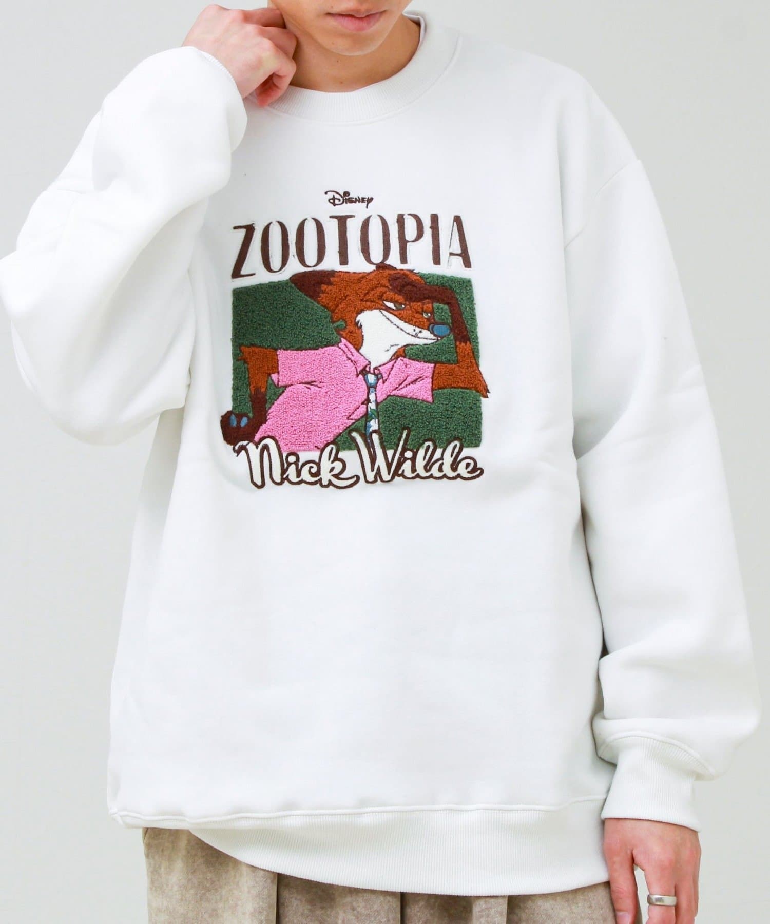 ZOOTOPIA】ニック＆ジュディ サガラ刺繍クルースウェット 裏起毛