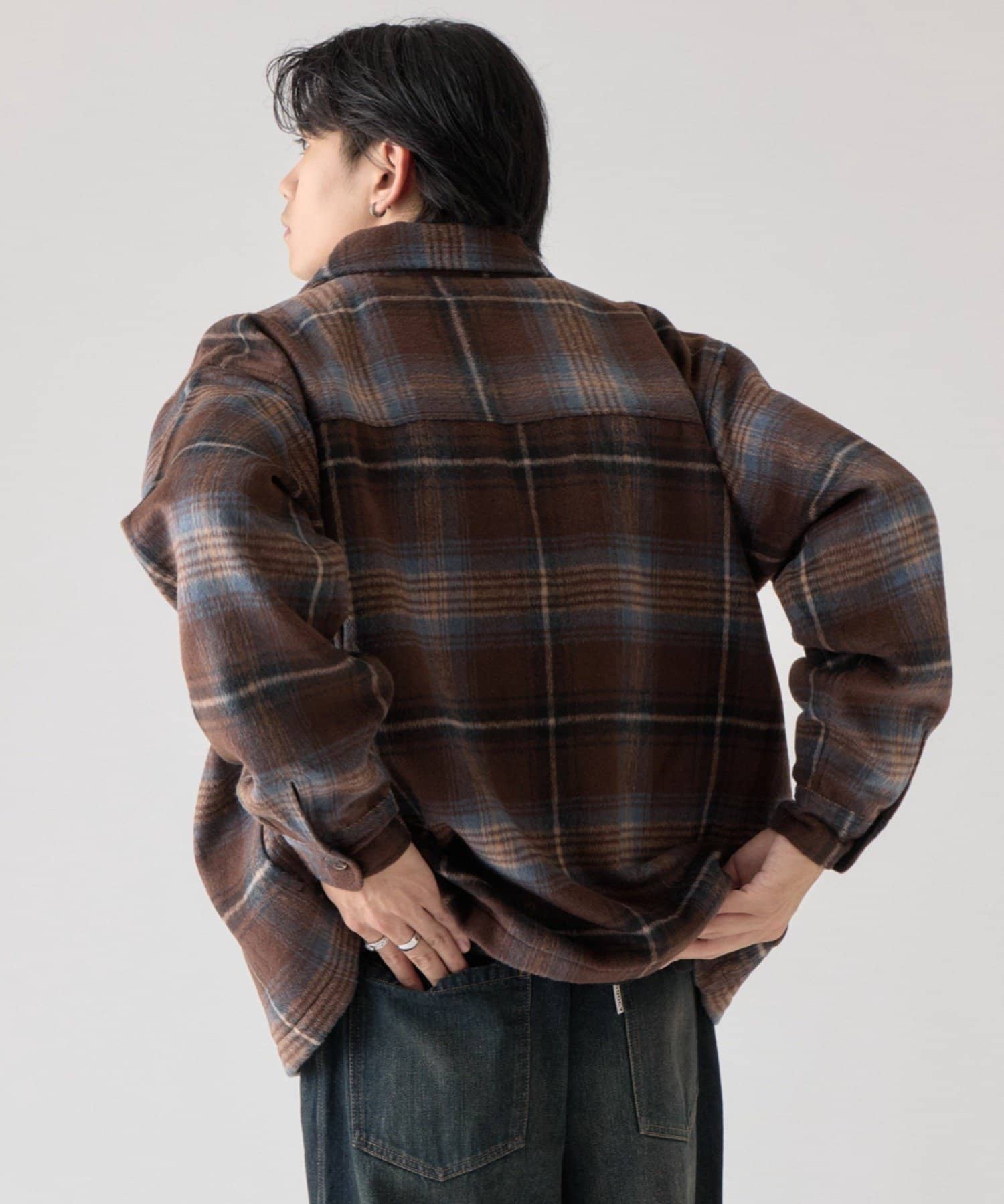 -goocy-(グーシー) 【BHPC】シャギーチェックCPOシャツジャケット