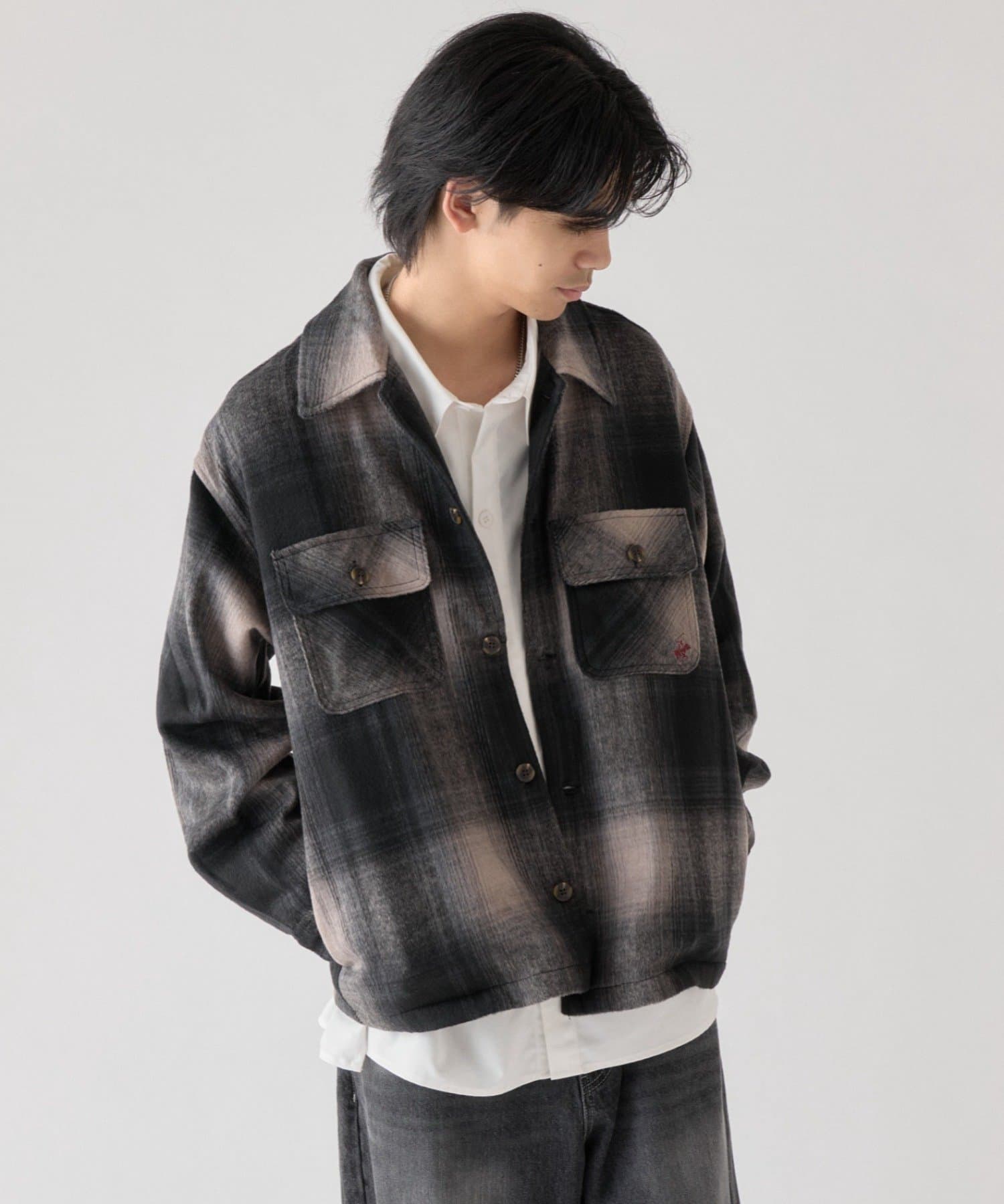 -goocy-(グーシー) 【BHPC】シャギーチェックCPOシャツジャケット