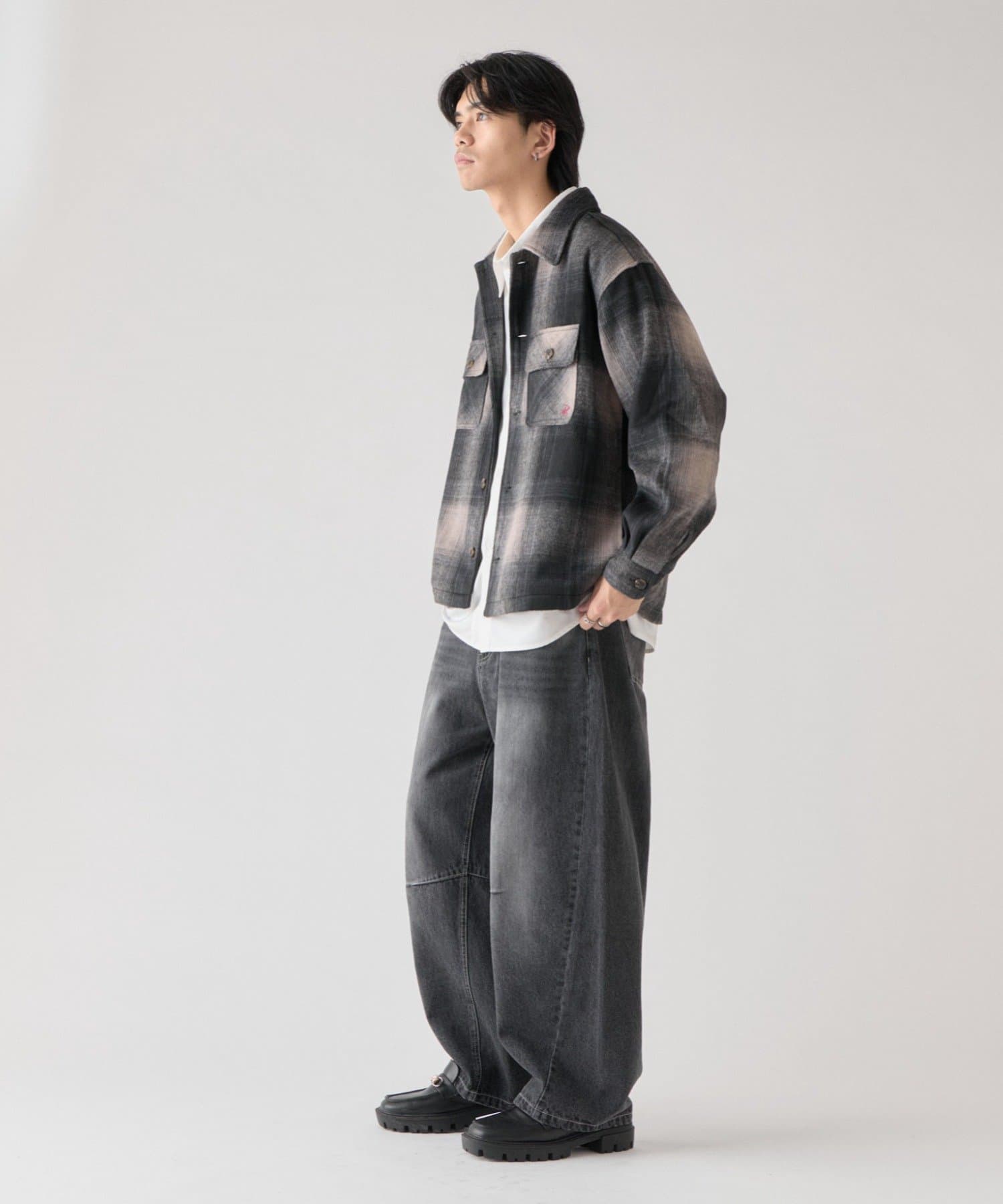 -goocy-(グーシー) 【BHPC】シャギーチェックCPOシャツジャケット