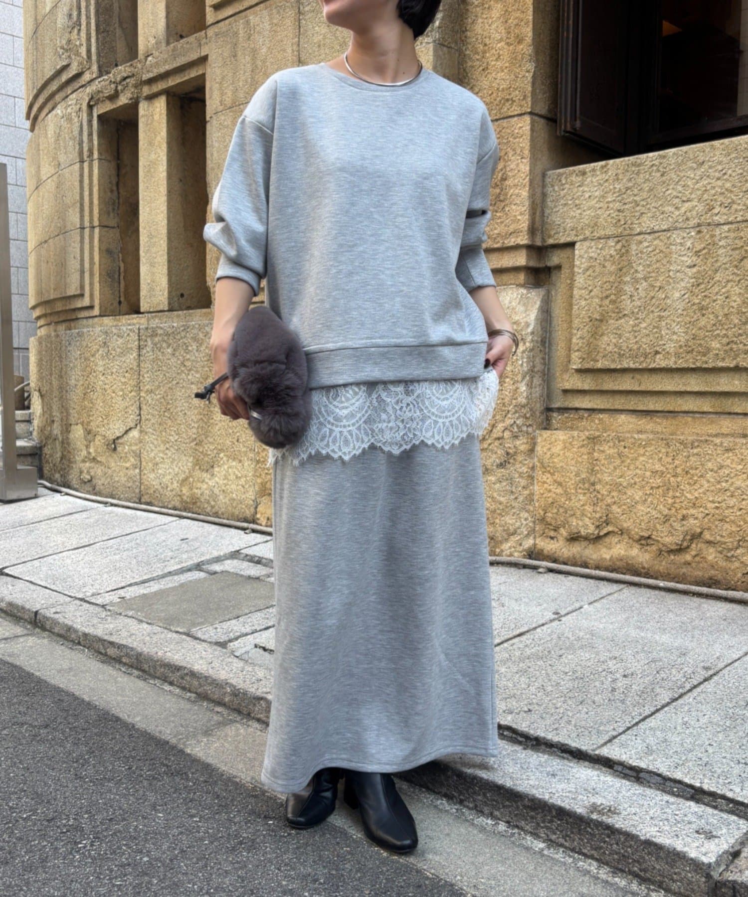 Jena　espace merveilleux(ジェナ　エスパスメルヴェイユ) レースレイヤードセットアップ
