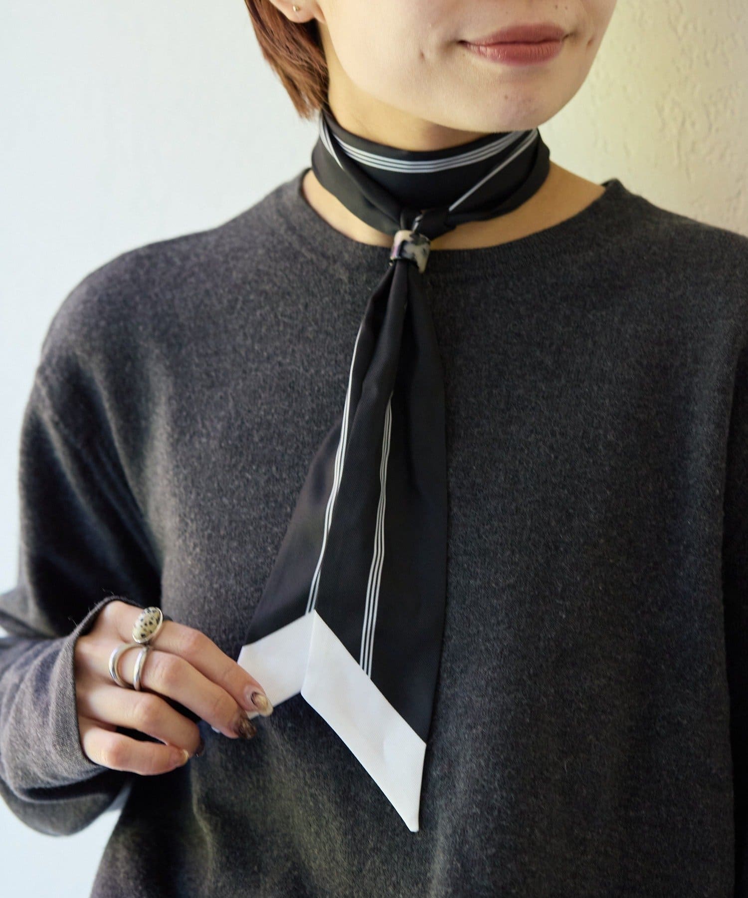 ear PAPILLONNER(イア パピヨネ) リング付きセンターラインロングタイ