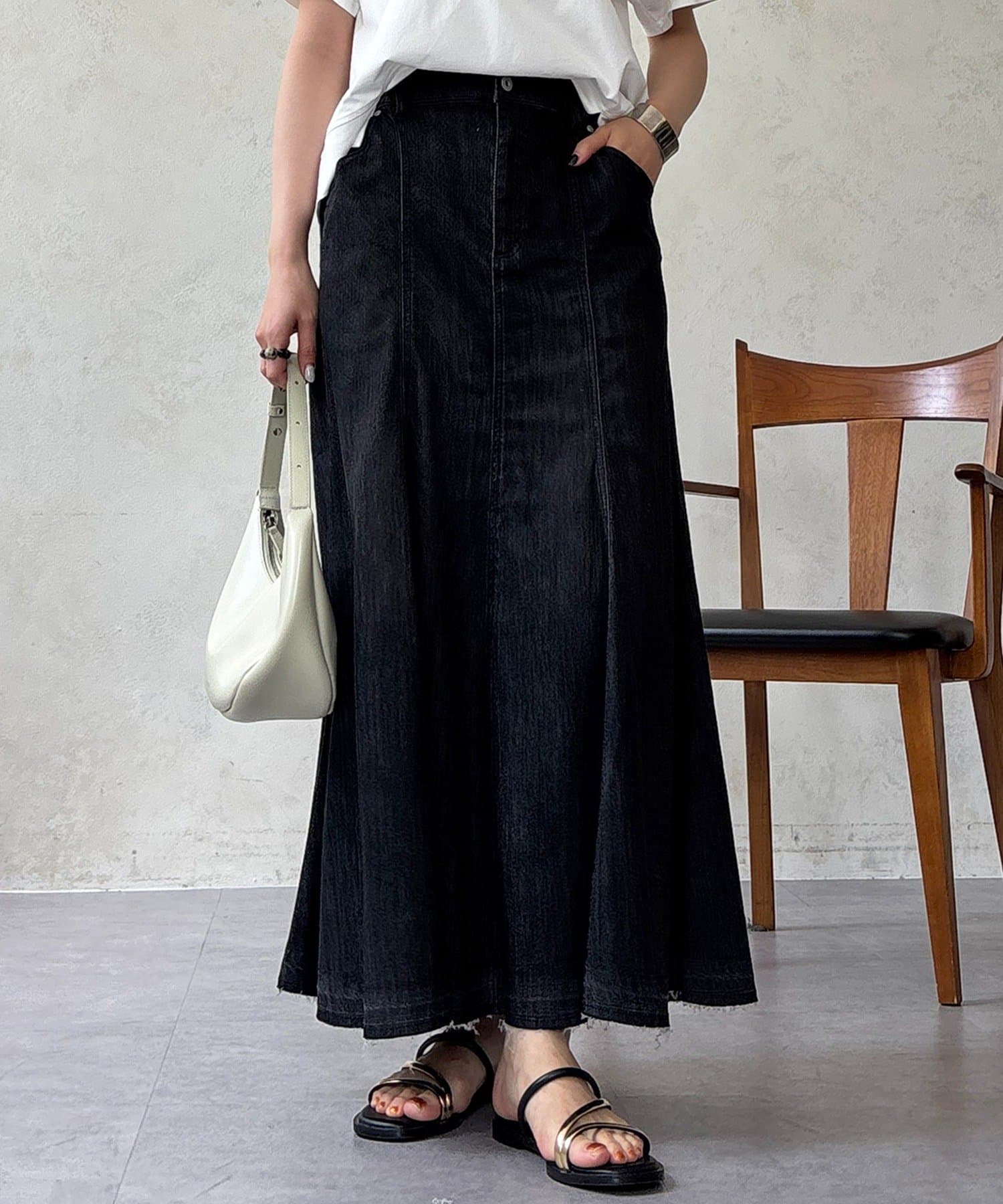 un dix cors(アンディコール) DENIMフレアスカート
