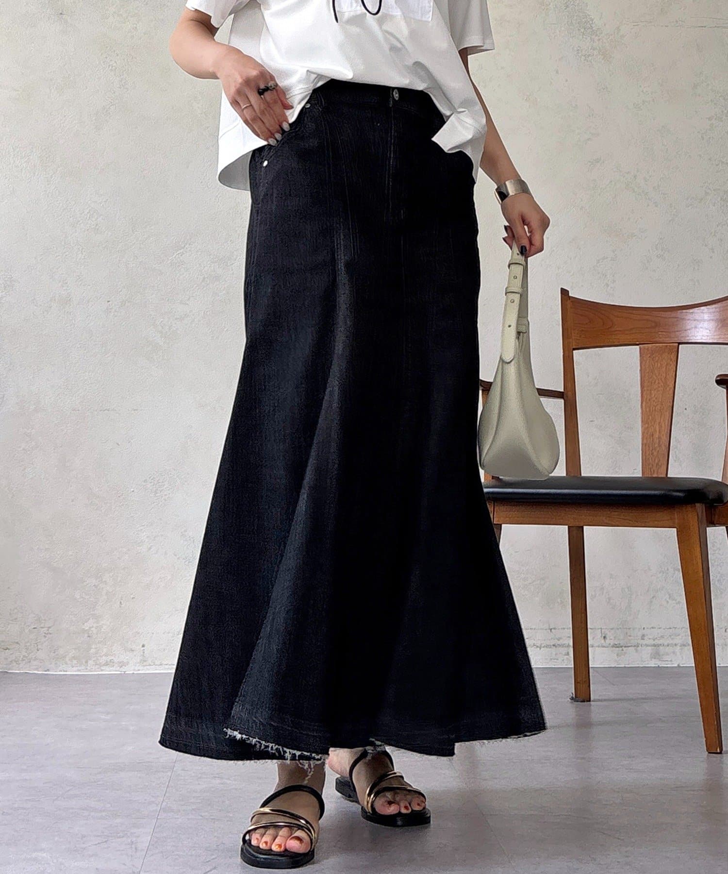 un dix cors(アンディコール) DENIMフレアスカート