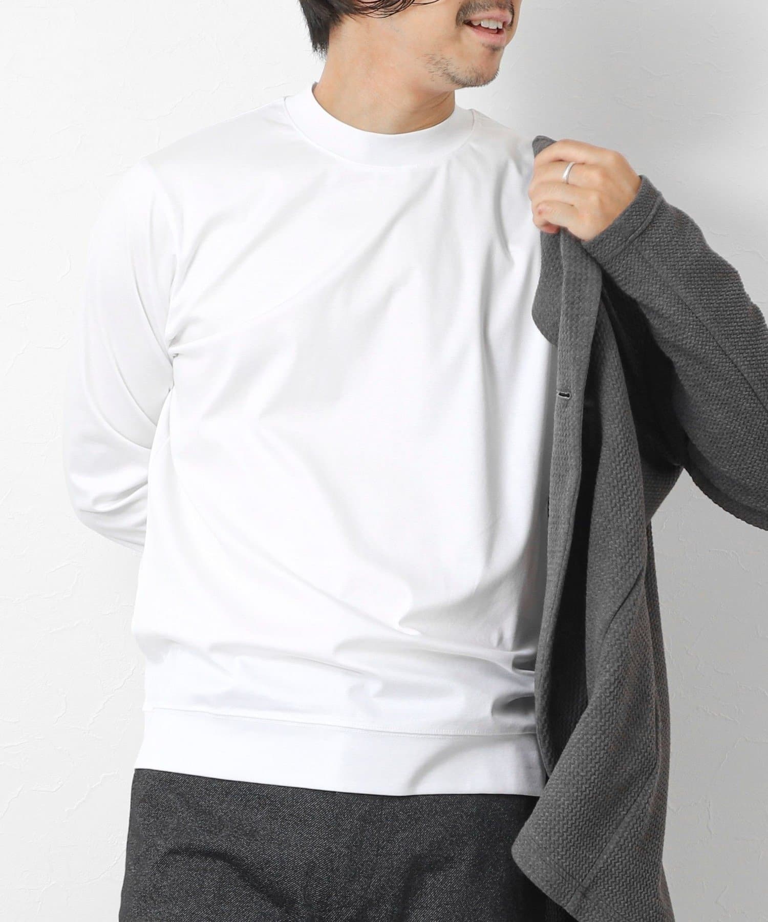 NOLLEY'S(ノーリーズ) 《ビジカジ対応》シルケットスムース クルーネック ドレスロンT 26AW
