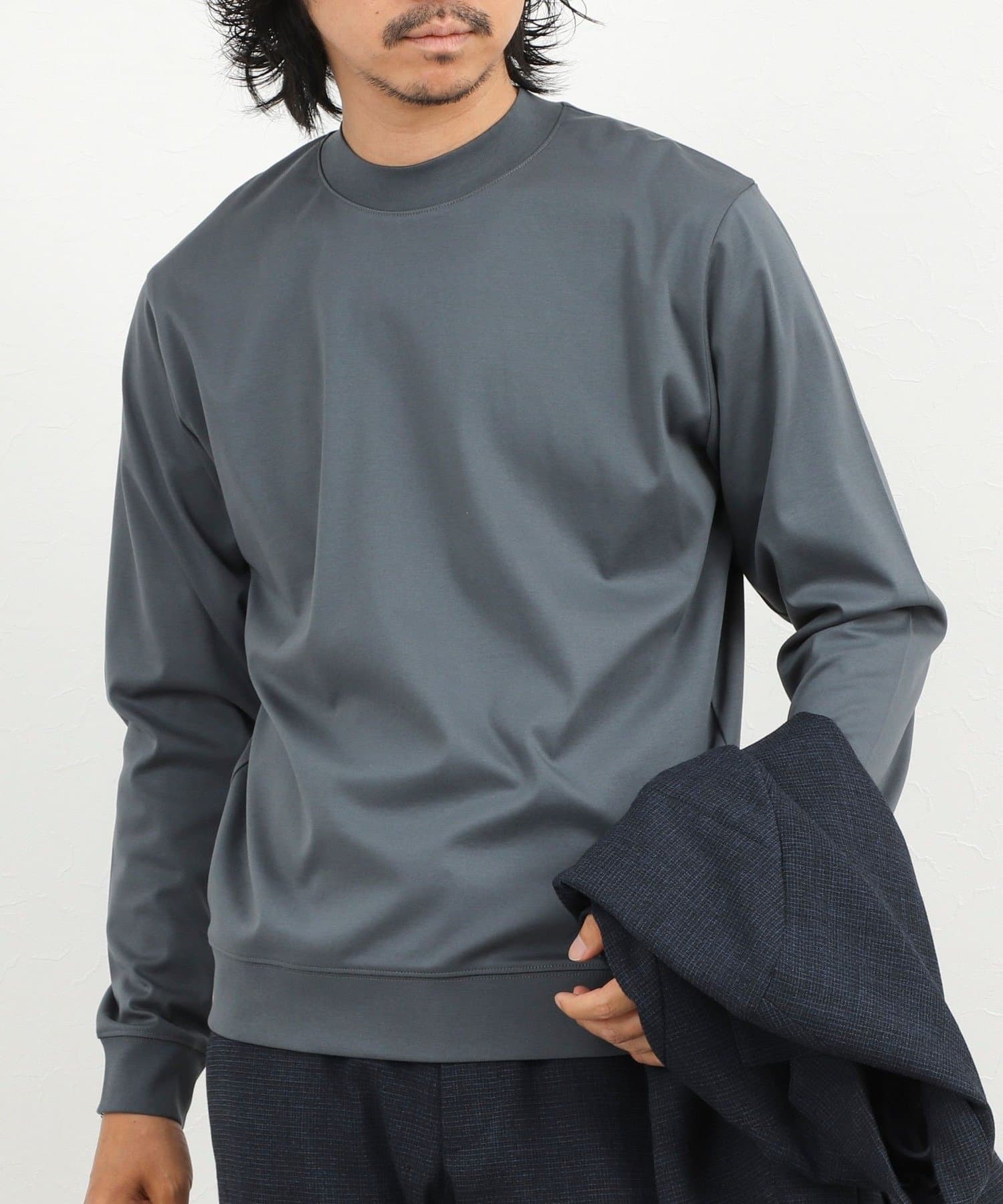 NOLLEY'S(ノーリーズ) 《ビジカジ対応》シルケットスムース クルーネック ドレスロンT 26AW