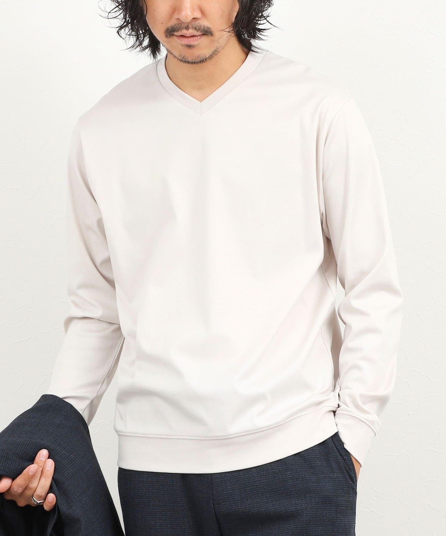 NOLLEY'S(ノーリーズ) 《ビジカジ対応》シルケットスムース Vネック ドレスロンT 26AW