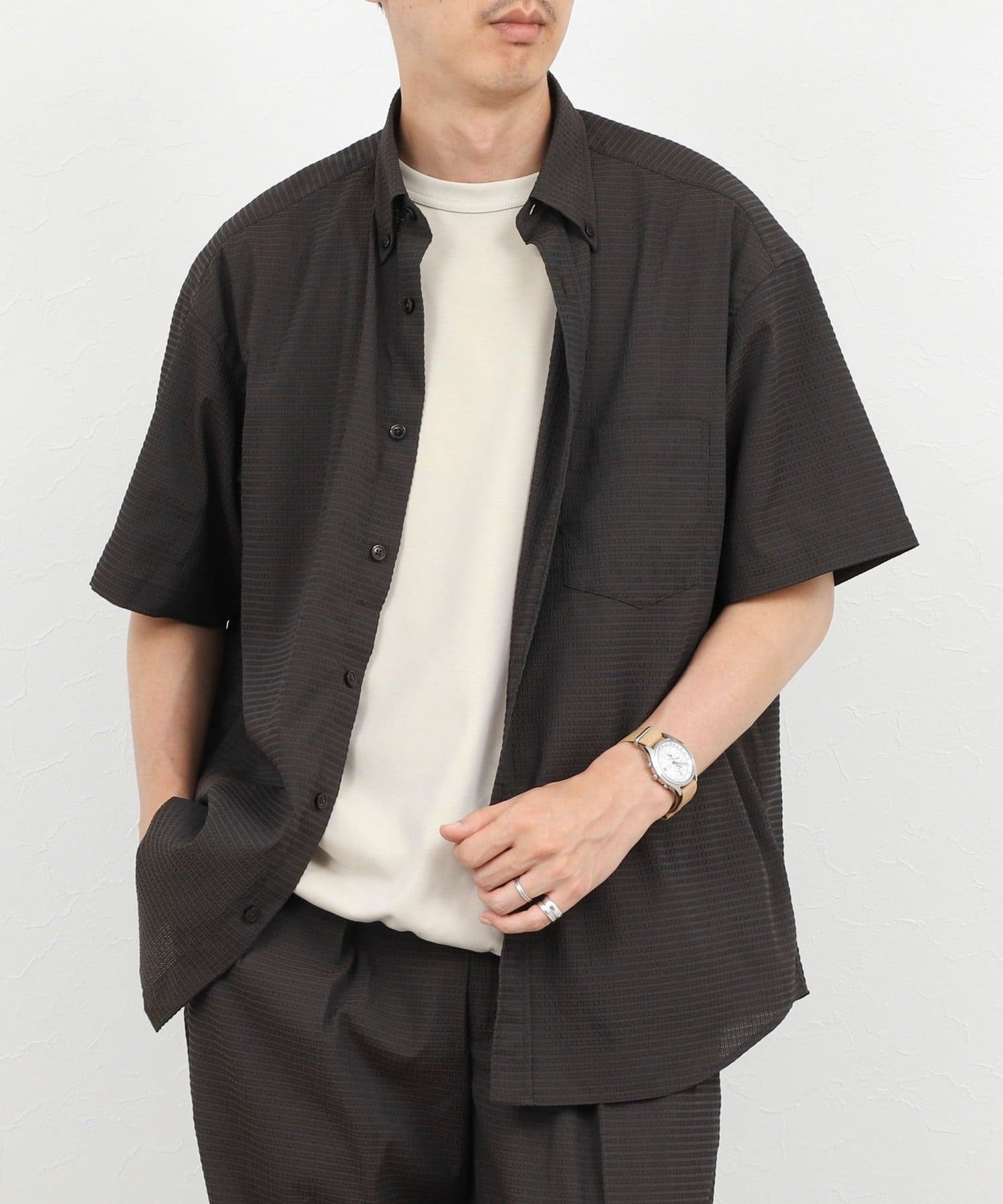 NOLLEY'S(ノーリーズ) 《一部セットアップ対応》DotAir ドットエアー半袖B.D. ボタンダウンシャツ 通気性/UVカット 26SS