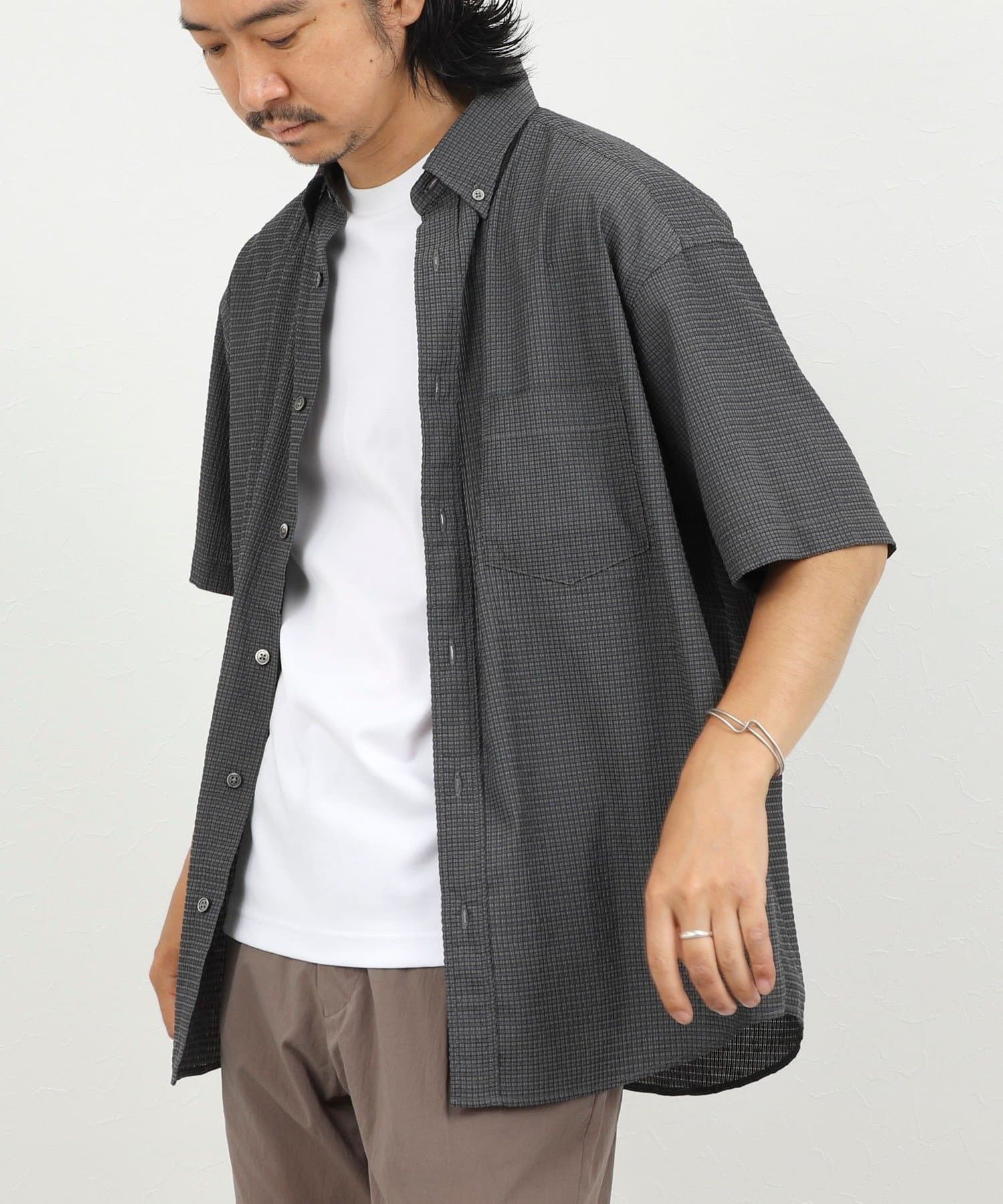 NOLLEY'S(ノーリーズ) 《一部セットアップ対応》DotAir ドットエアー半袖B.D. ボタンダウンシャツ 通気性/UVカット 26SS