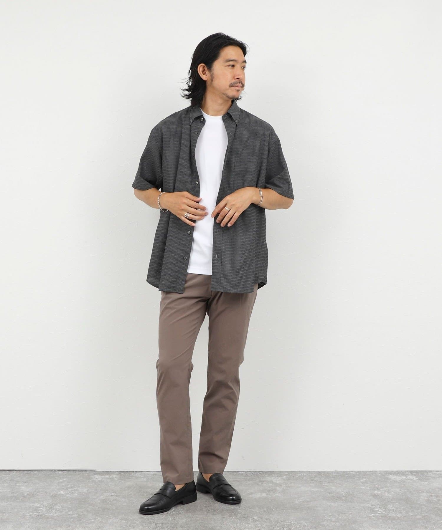 NOLLEY'S(ノーリーズ) 《一部セットアップ対応》DotAir ドットエアー半袖B.D. ボタンダウンシャツ 通気性/UVカット 26SS