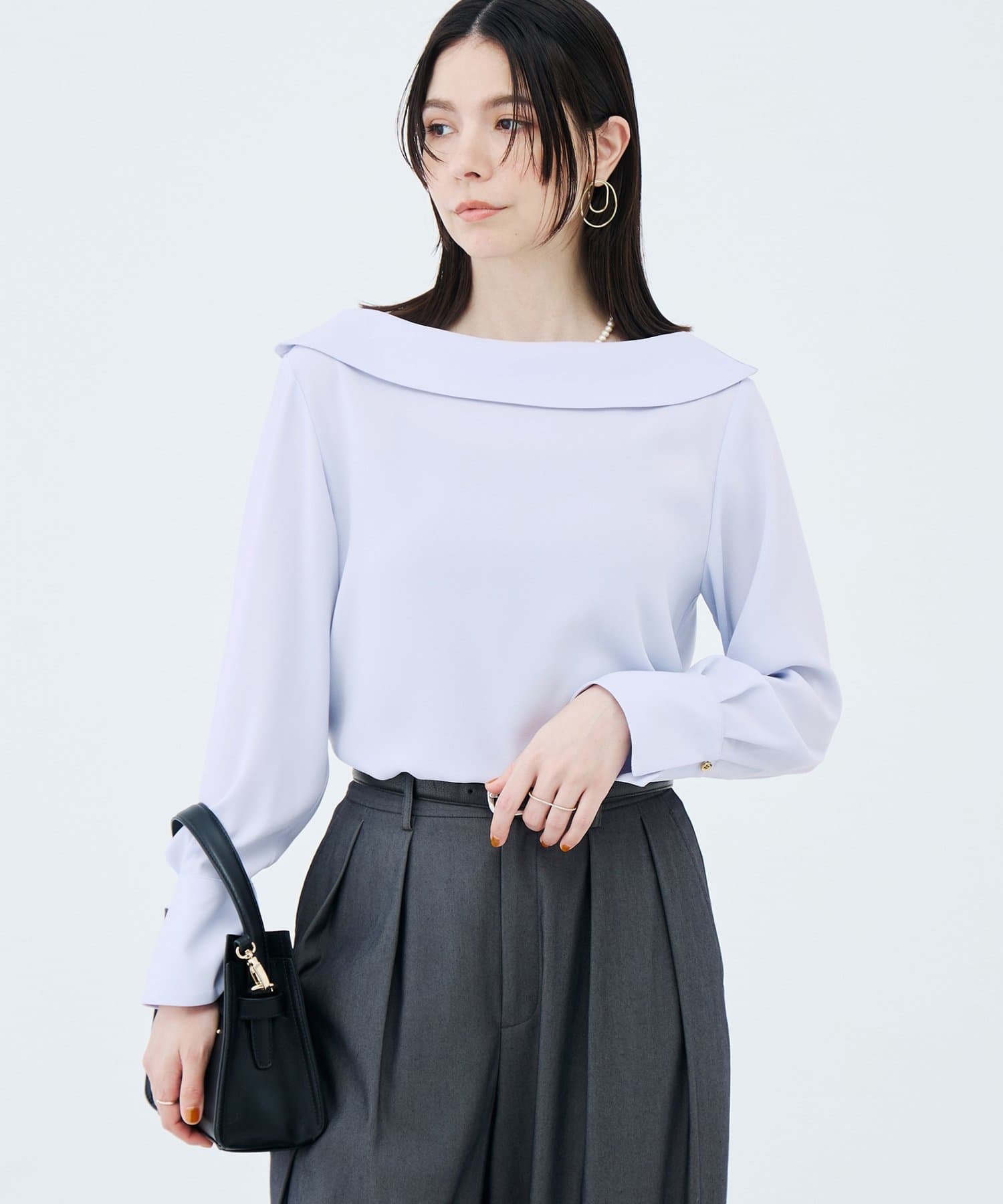 NOLLEY'S(ノーリーズ) ウォッシャブルロールカラージョーゼットブラウス