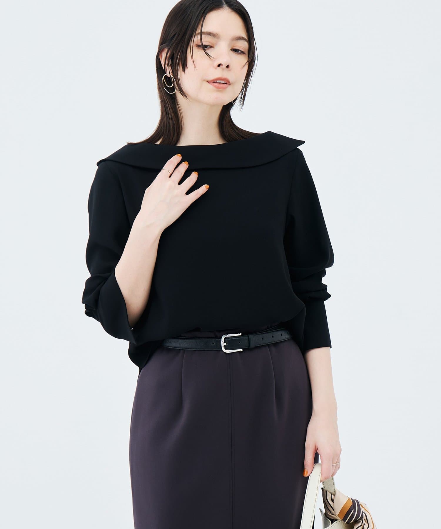 NOLLEY'S(ノーリーズ) ウォッシャブルロールカラージョーゼットブラウス