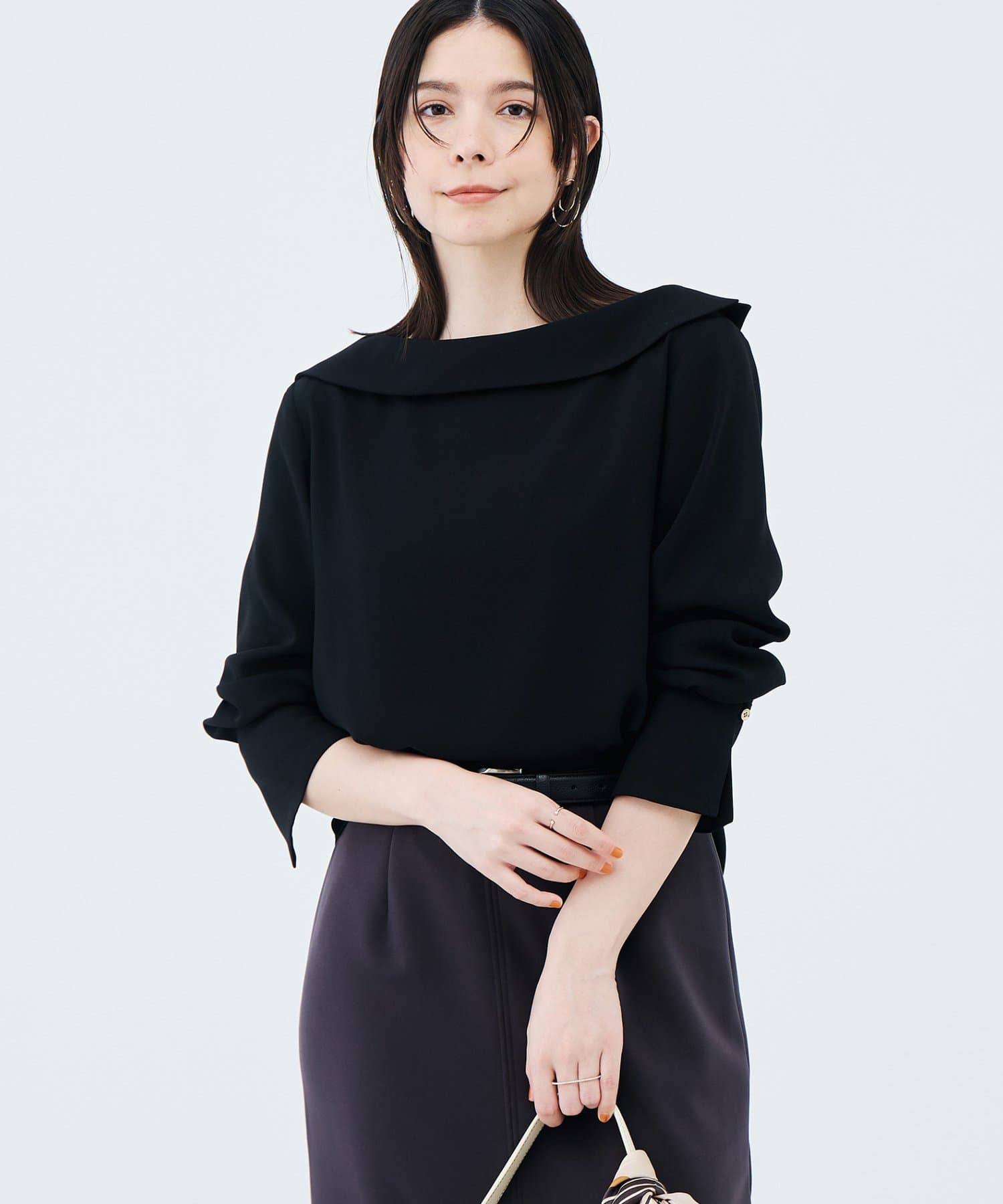 NOLLEY'S(ノーリーズ) ウォッシャブルロールカラージョーゼットブラウス